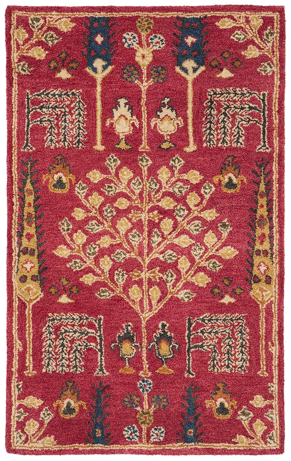 Heritage HG418 Hand Tufted Area Rug - Red/Multi - 3'x5' - Safavieh.