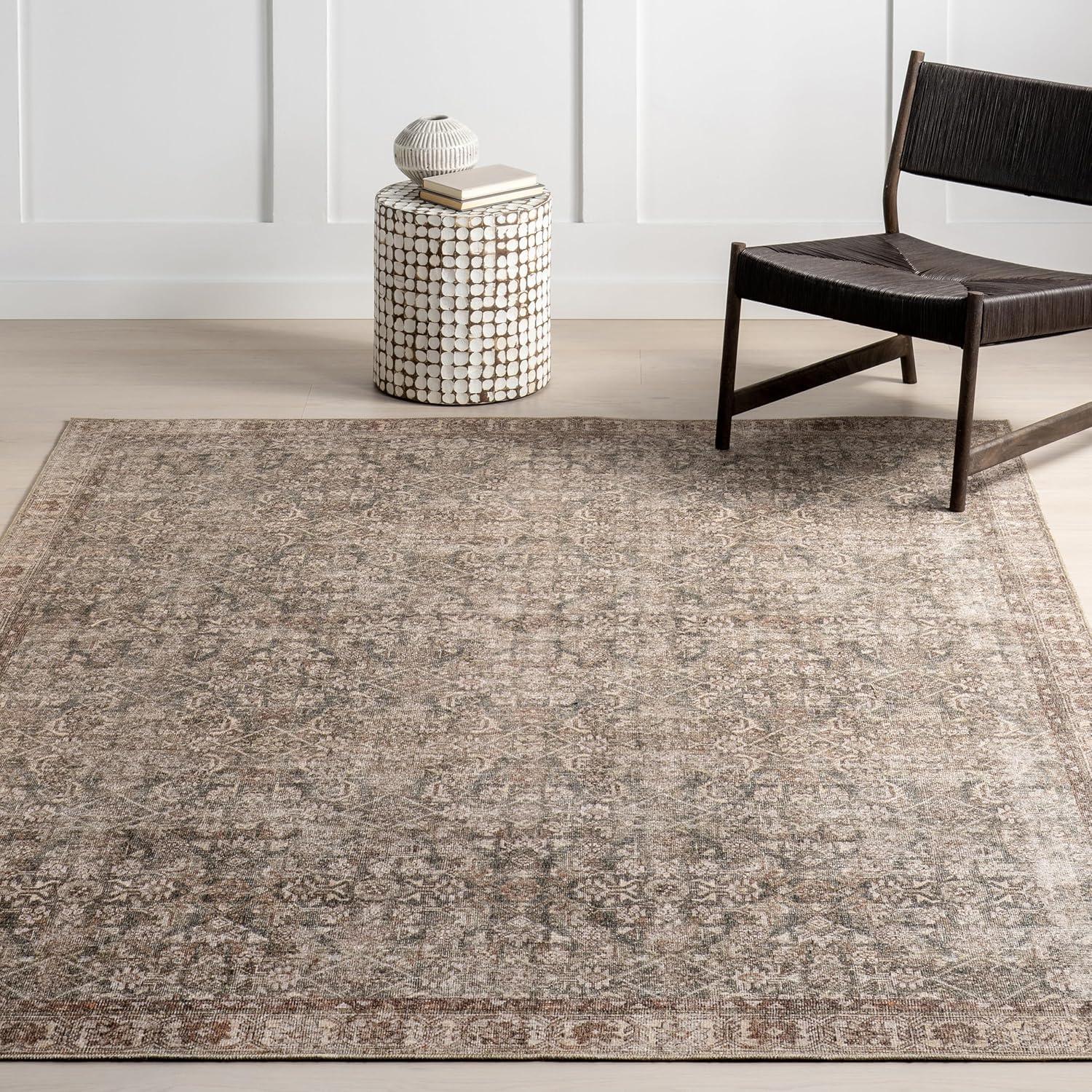 Hillstone Brown Rectangular Vintage Medallion Area Rug