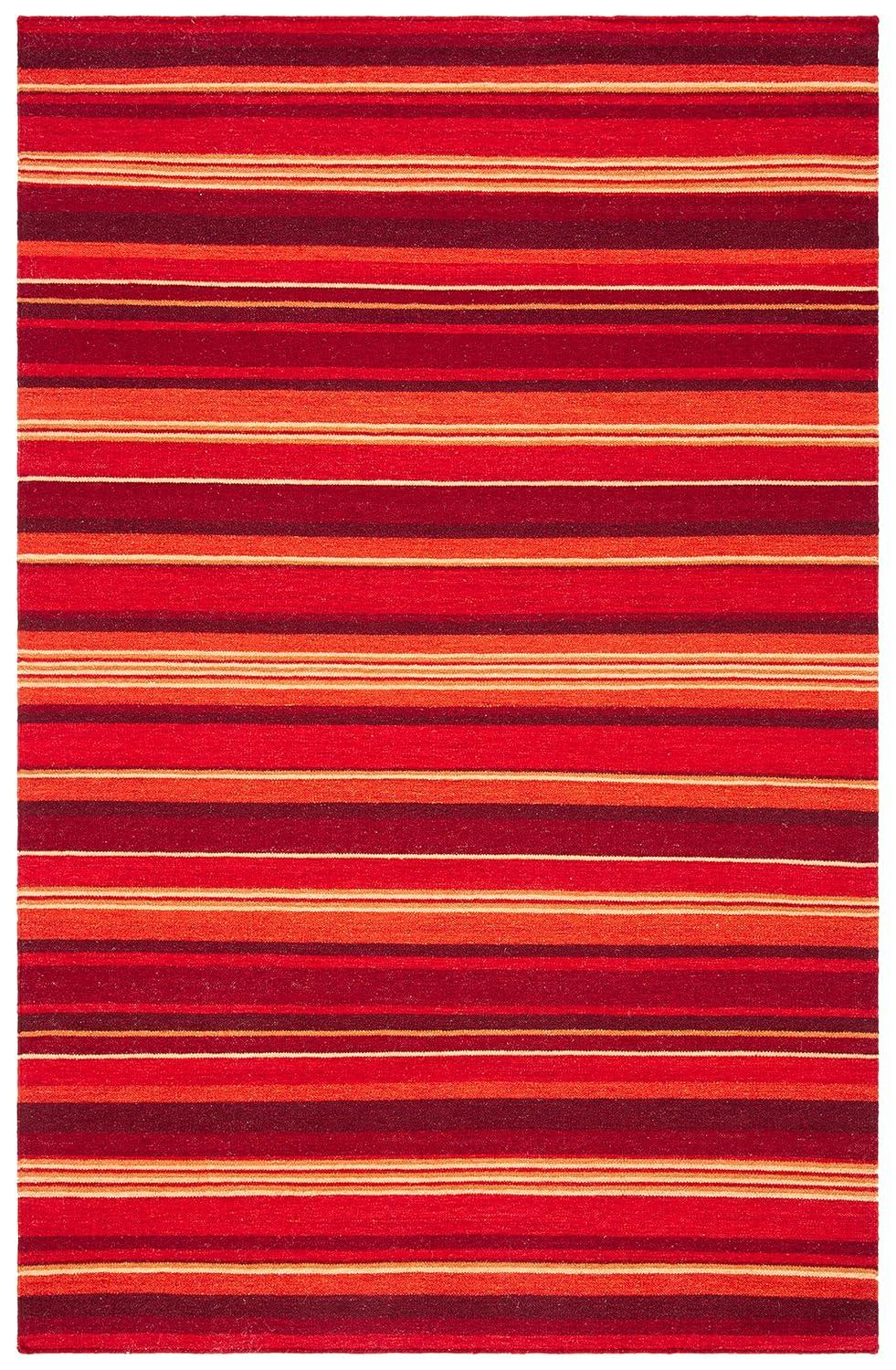 Striped Kilim STK601 Hand Loomed Indoor Area Rug - Red - 4'x6' - Safavieh