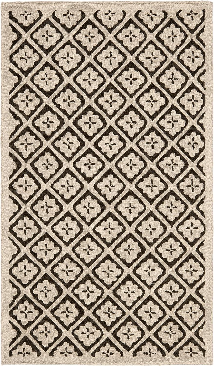 Blossom Hand Hooked Wool Geometric Rug