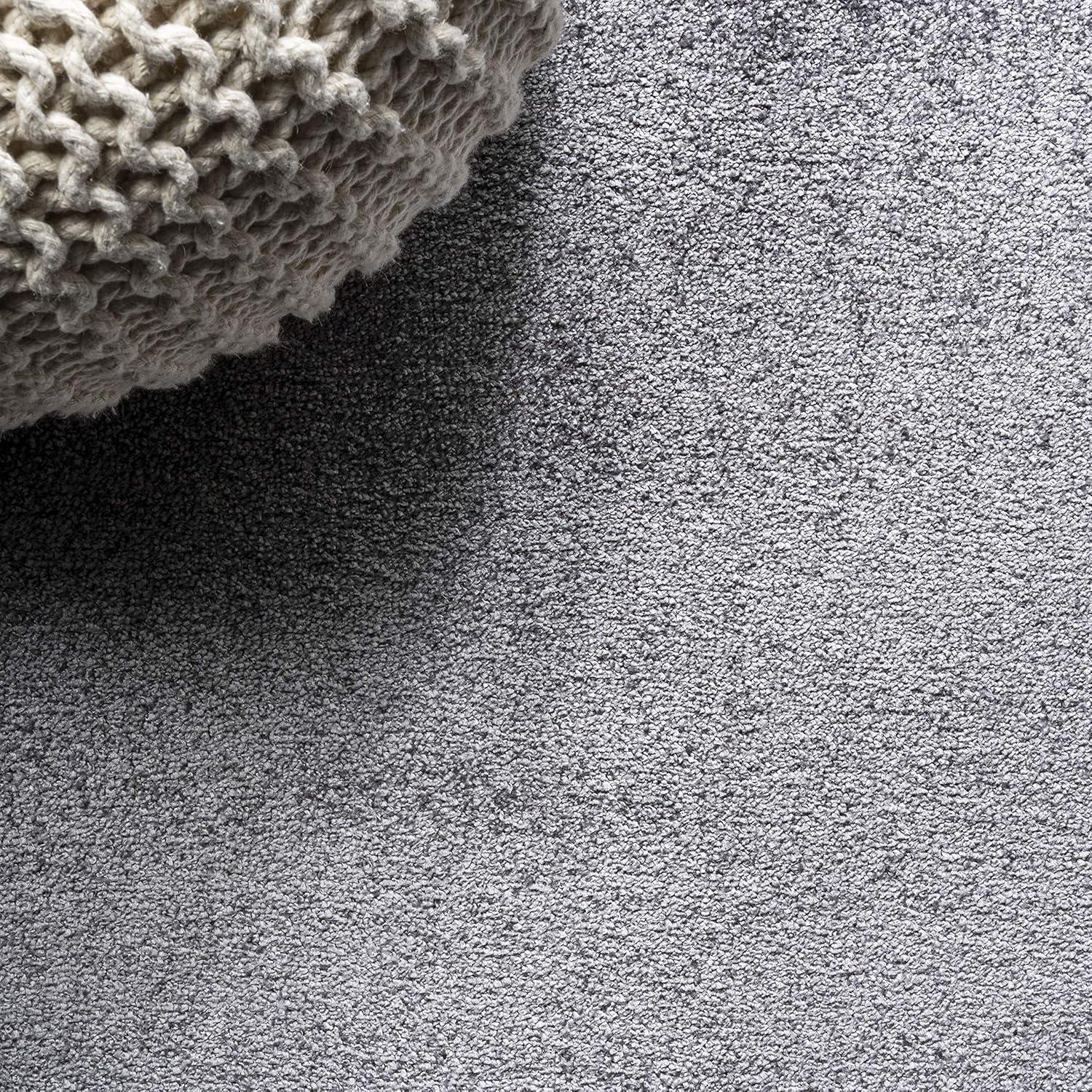 3'x5'Oval  Haze Solid Low-Pile, Gray - JONATHAN Y