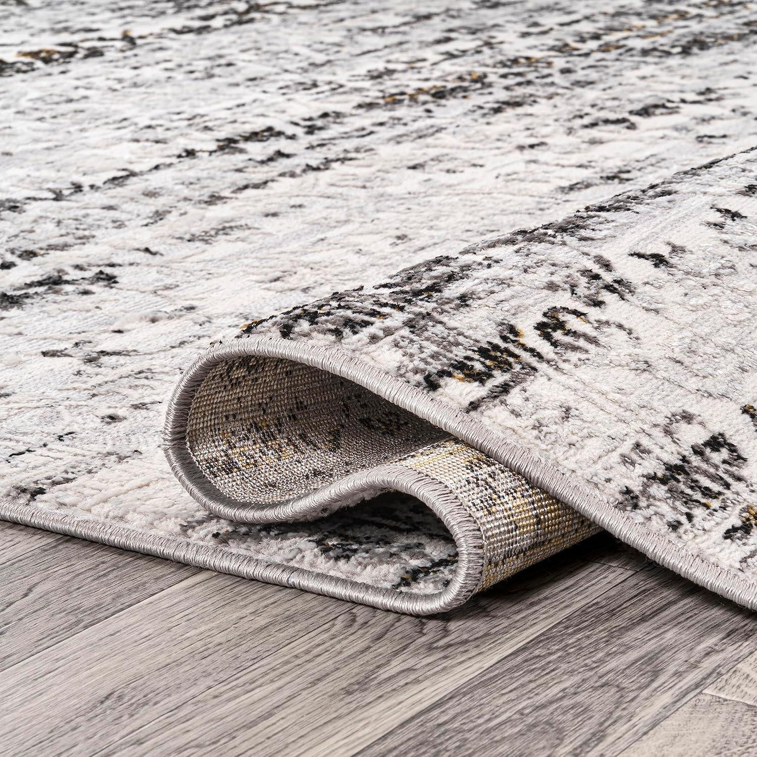 JONATHAN Y Tidal Modern Strie' Ivory/Black 3 ft. x 5 ft. Area Rug