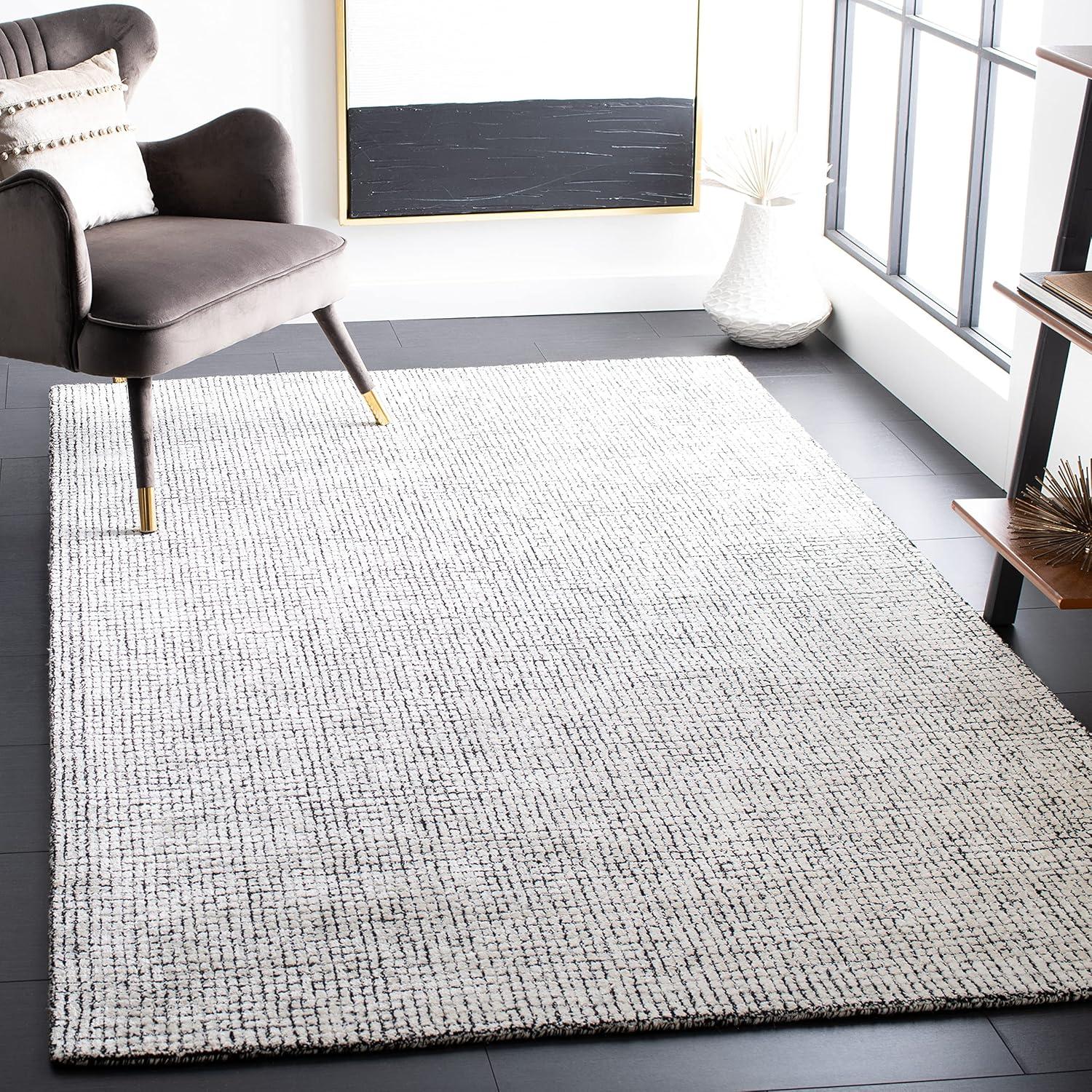 Abstract ABT470 Handmade Indoor Accent Rug - Ivory/Black - 3'x5' - Safavieh