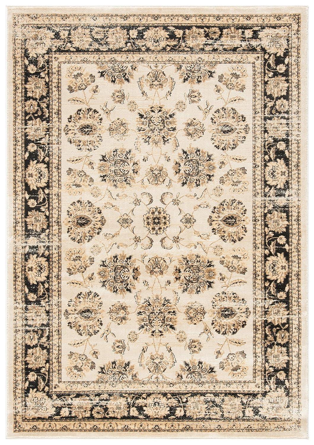 SAFAVIEH Vintage Jessamine Traditional Area Rug, Ivory/Black, 4' x 5'7"