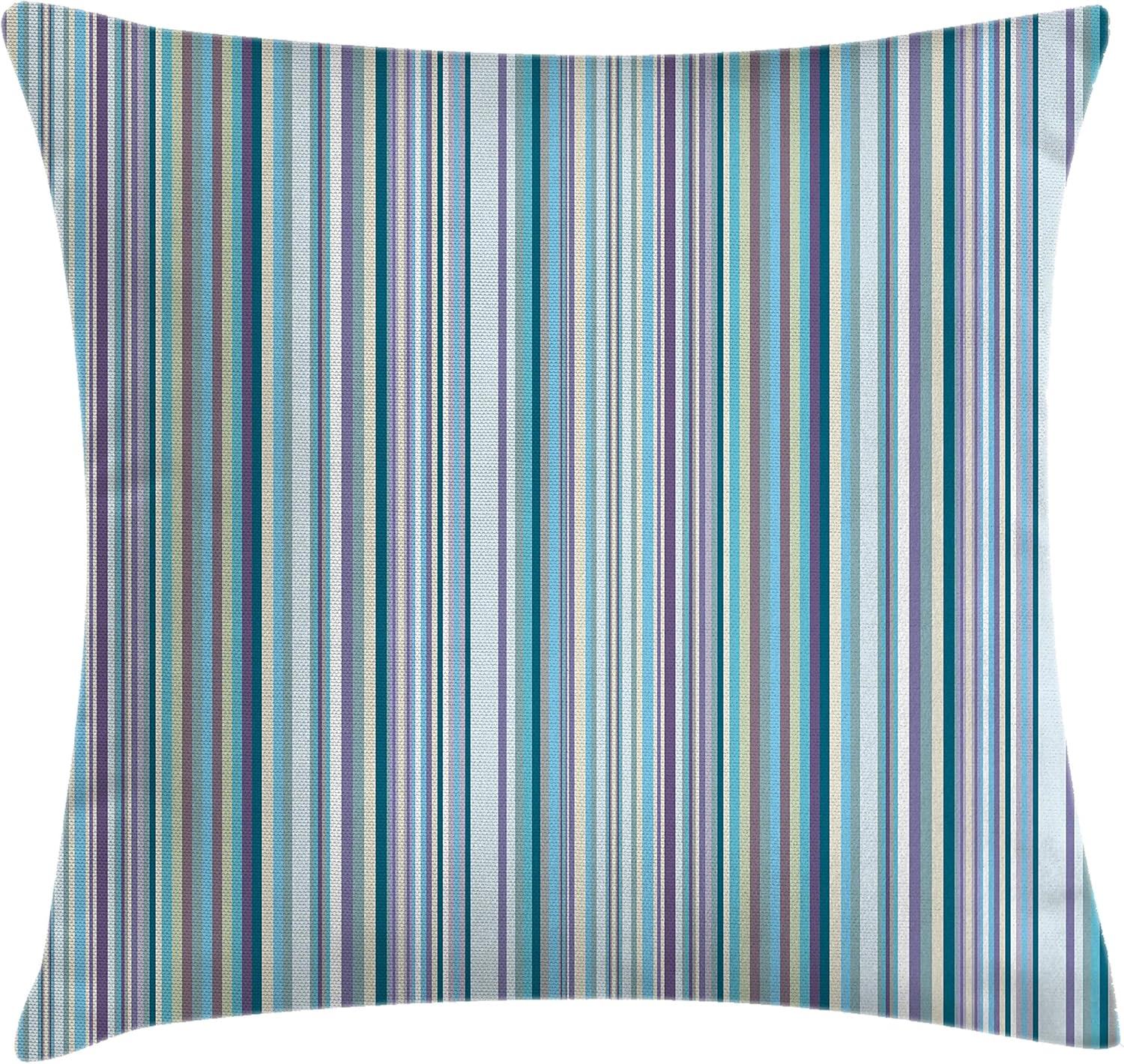 Multicolor Striped Polyester Euro Throw Pillow