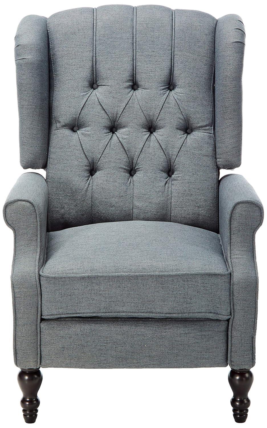 Walter Recliner - Charcoal - Christopher Knight Home: Upholstered Pushback Club Chair