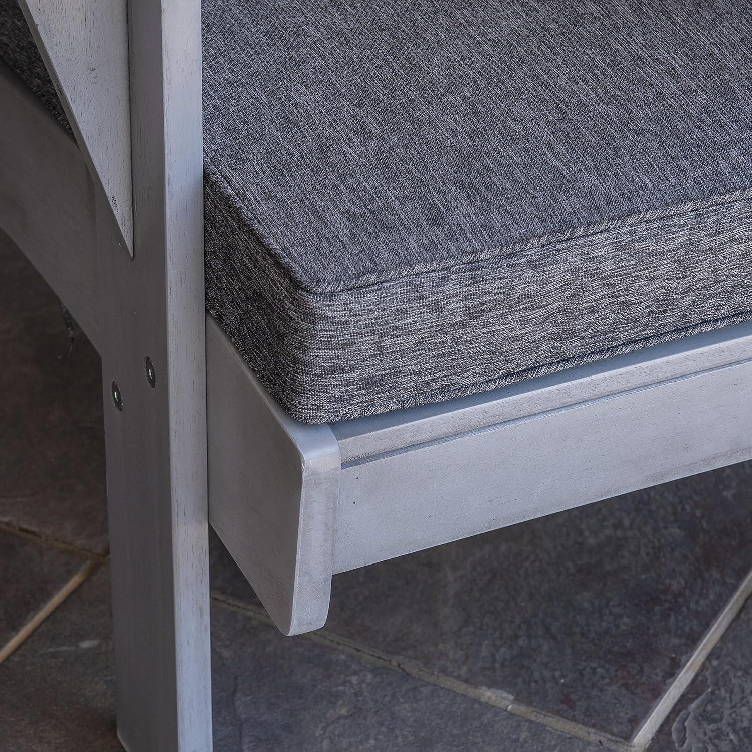 Rockport Outdoor Acacia Wood Chair with Cushion Gray - Linon