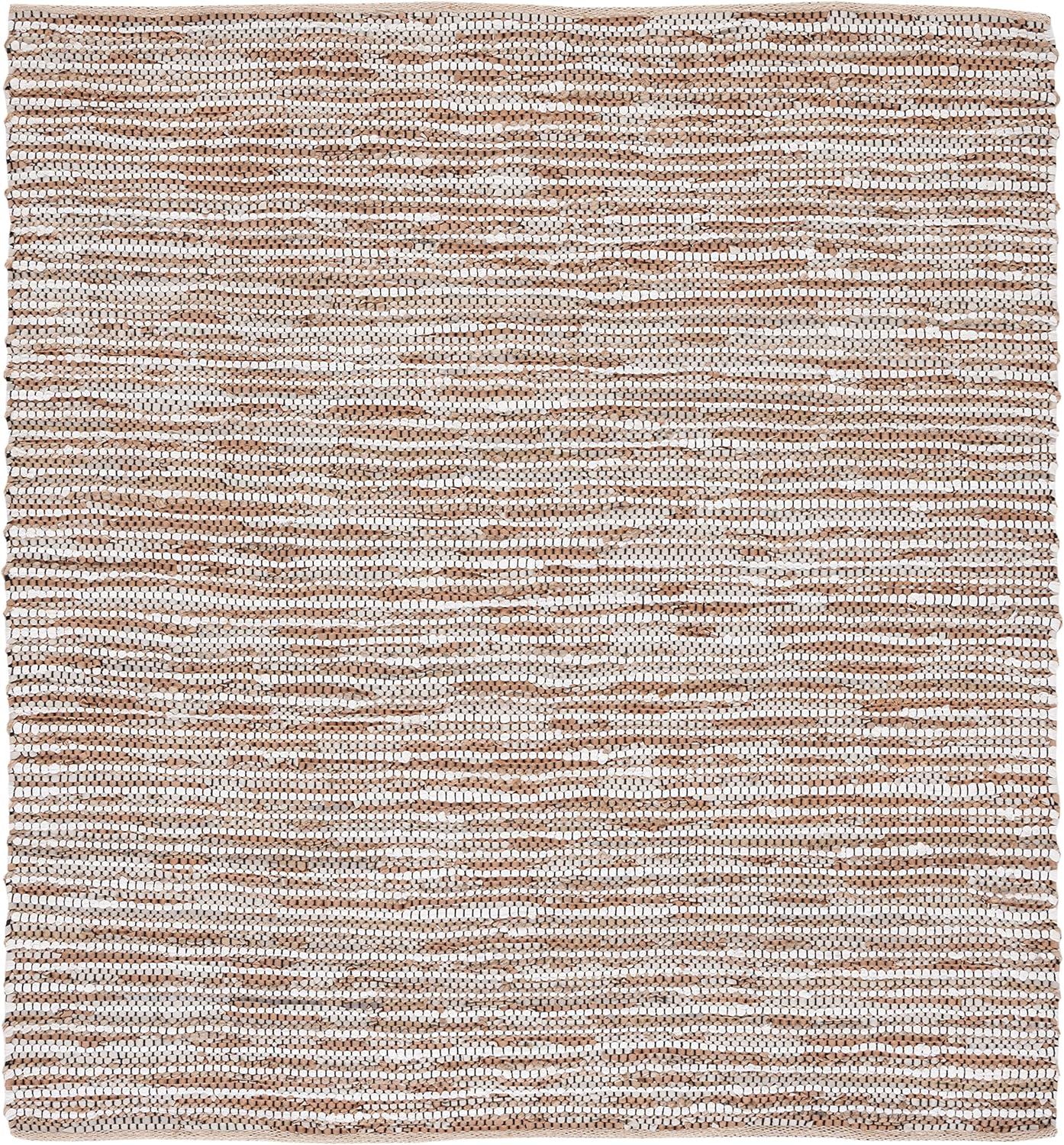Vintage Leather VTL205 Hand Woven Area Rug - Beige/Ivory - 6'x6' - Safavieh.