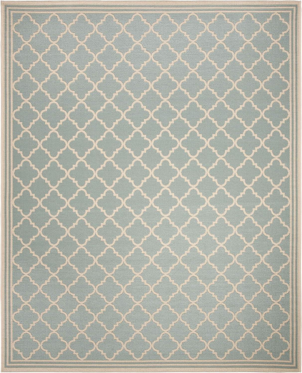 Aqua Crest 6'7" x 9'2" Easy-Care Synthetic Rectangular Rug