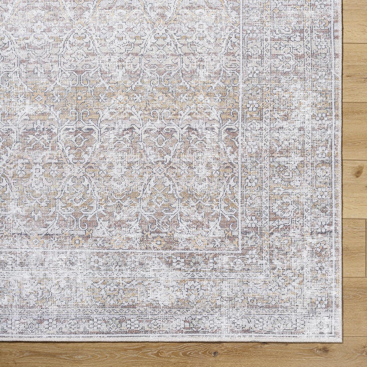 Our PNW Home x Livabliss Our PNW Home x Livabliss Machine Washable Oriental Boho Dark Brown Cream Area Rug