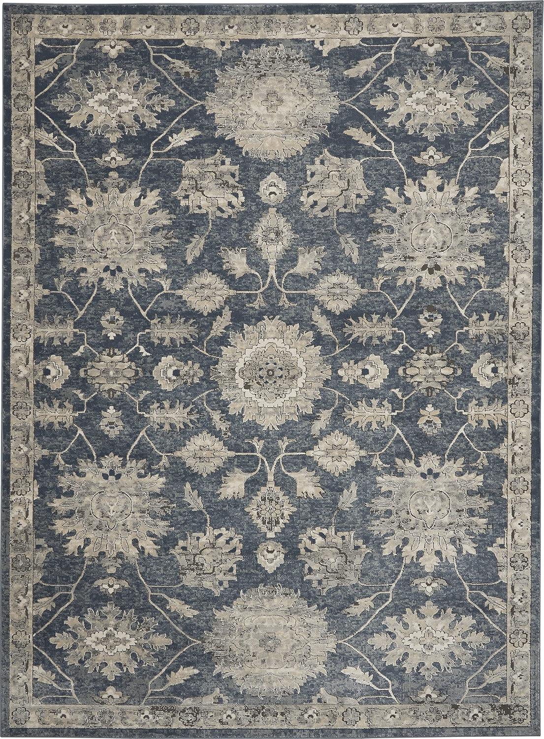 Nourison Concerto Floral Blue/Beige 6'7" x 9'6" Area Rug, (7x10)