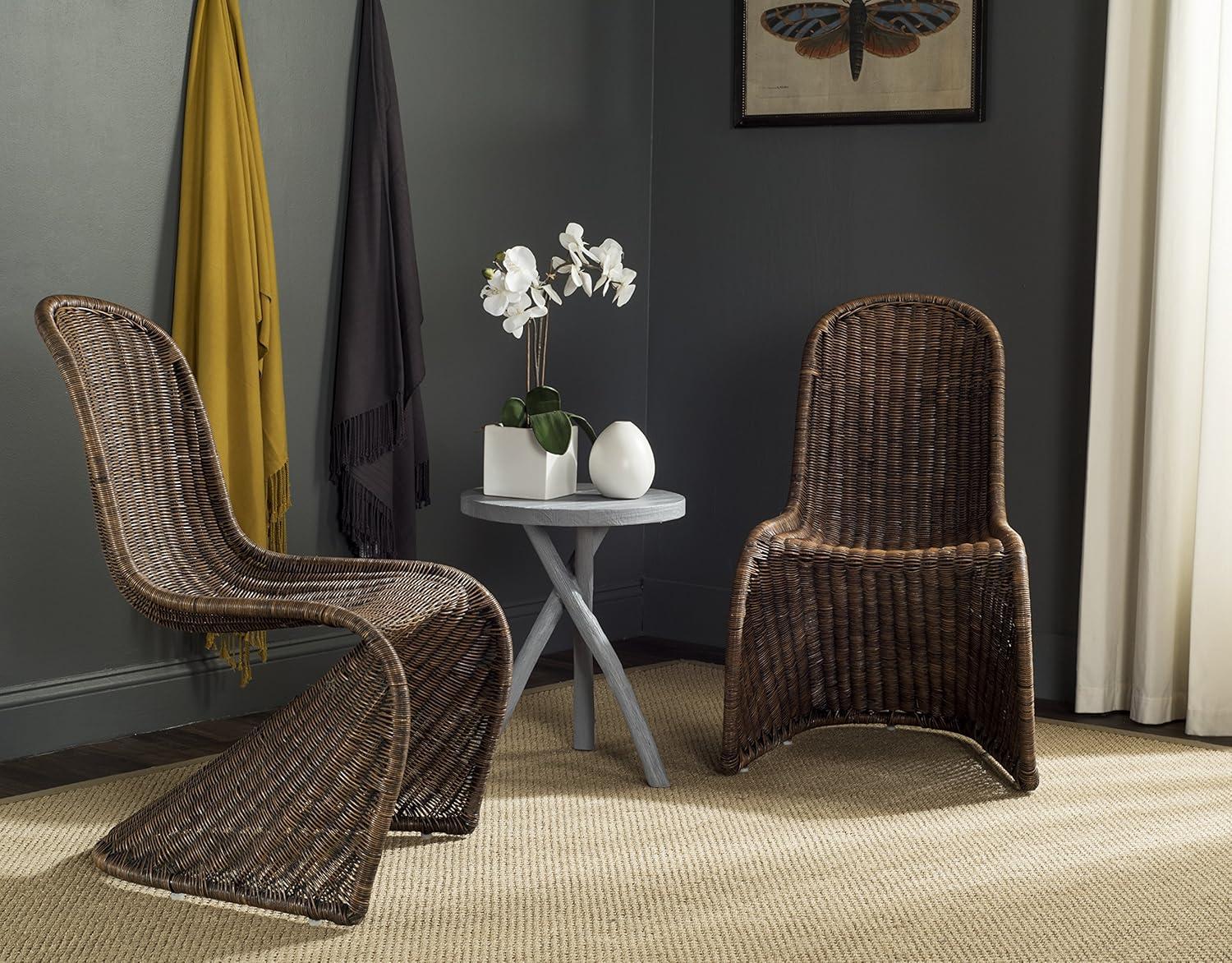 Tana Wicker Side Chair (Set of 2) - SEA8009 - Natural White Wash - Safavieh