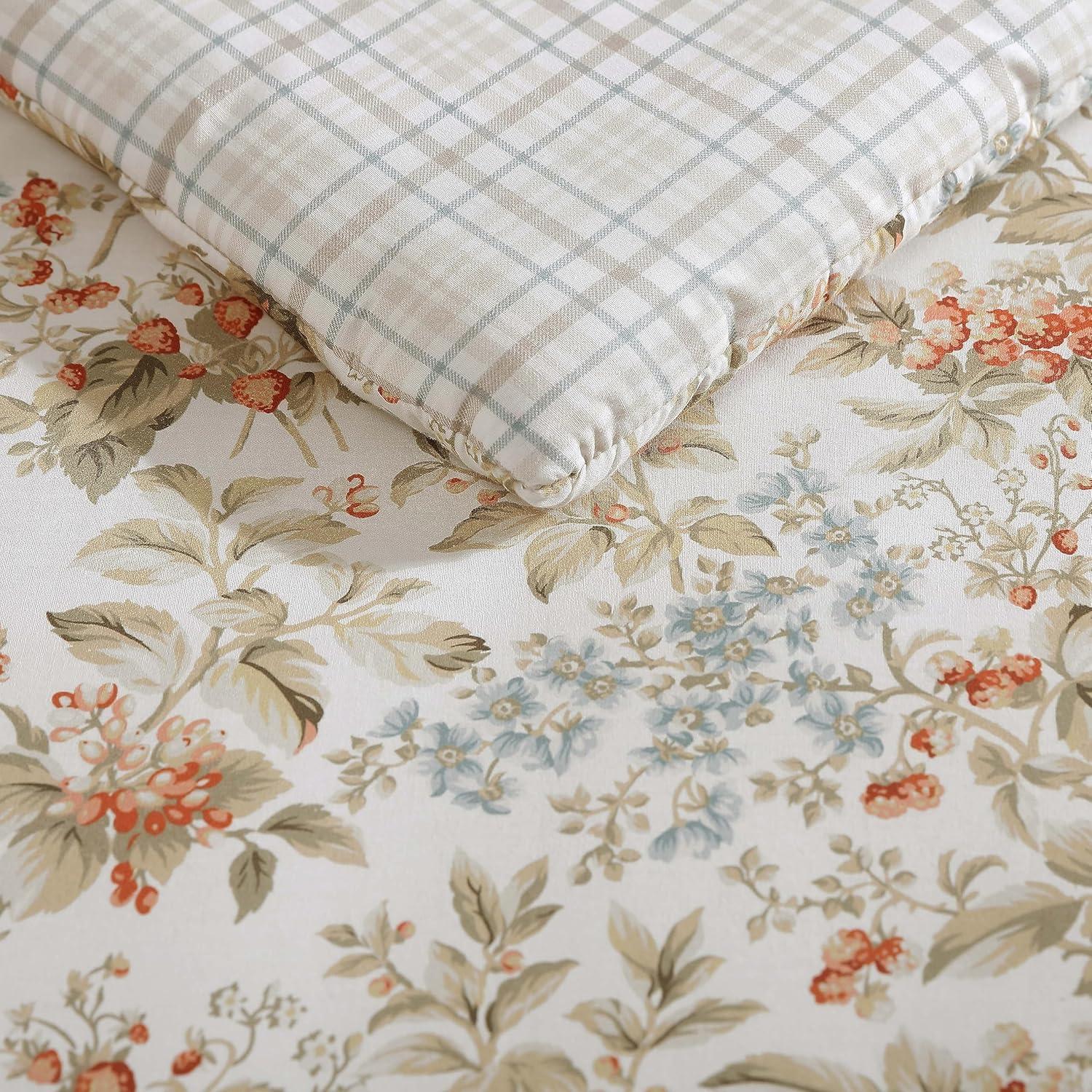 Laura Ashley Laura Ashley Bramble Floral Cotton Reversible Comforter Set