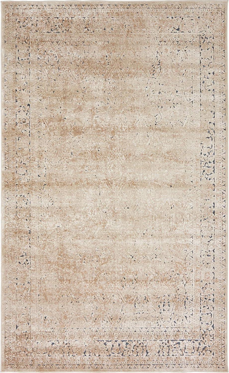 Eliza Collection Neutral Toned 5' x 8' Beige and Light Brown Area Rug