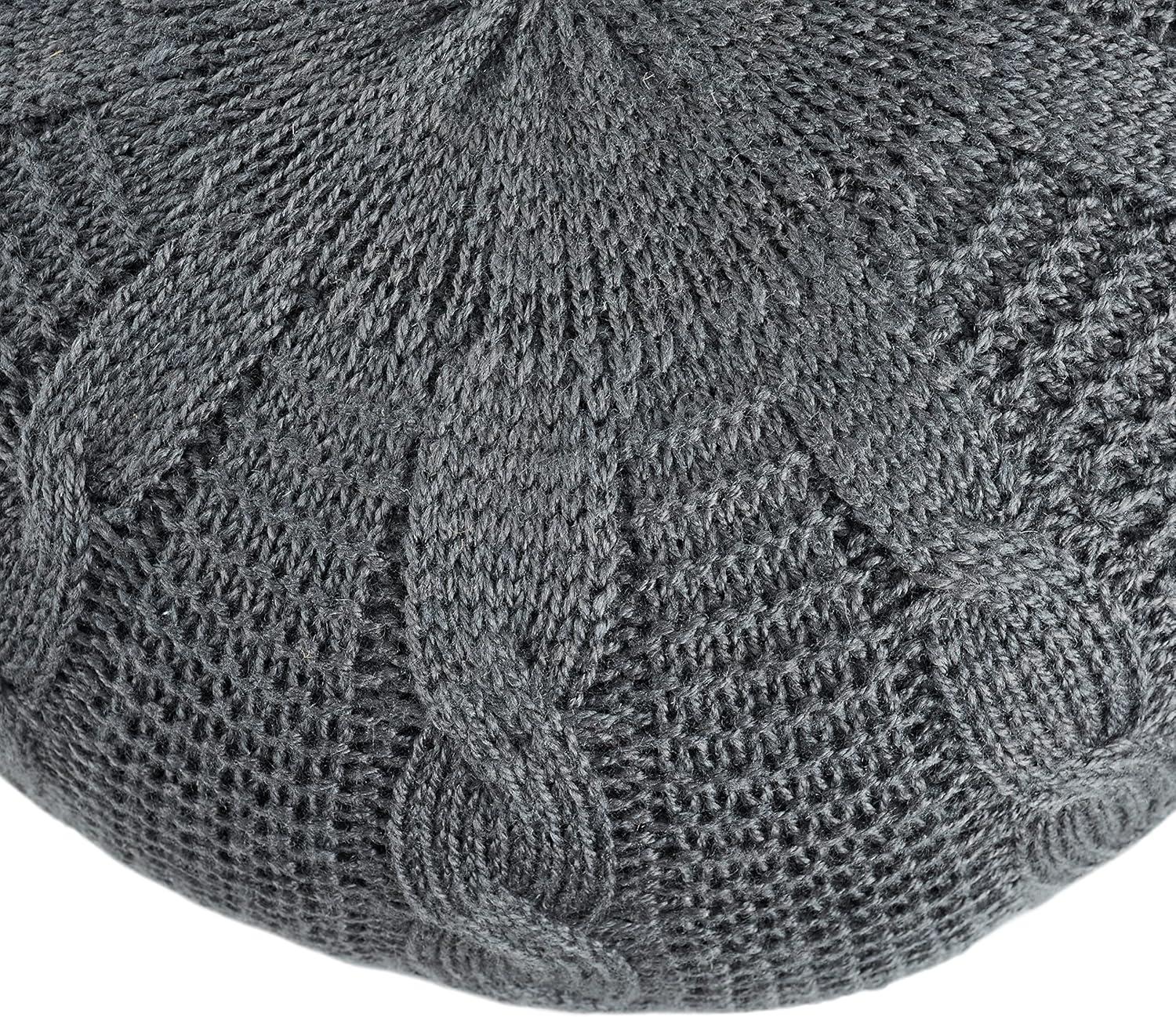 Lucille Light Blush Knit Round Pouf with Bean Filling