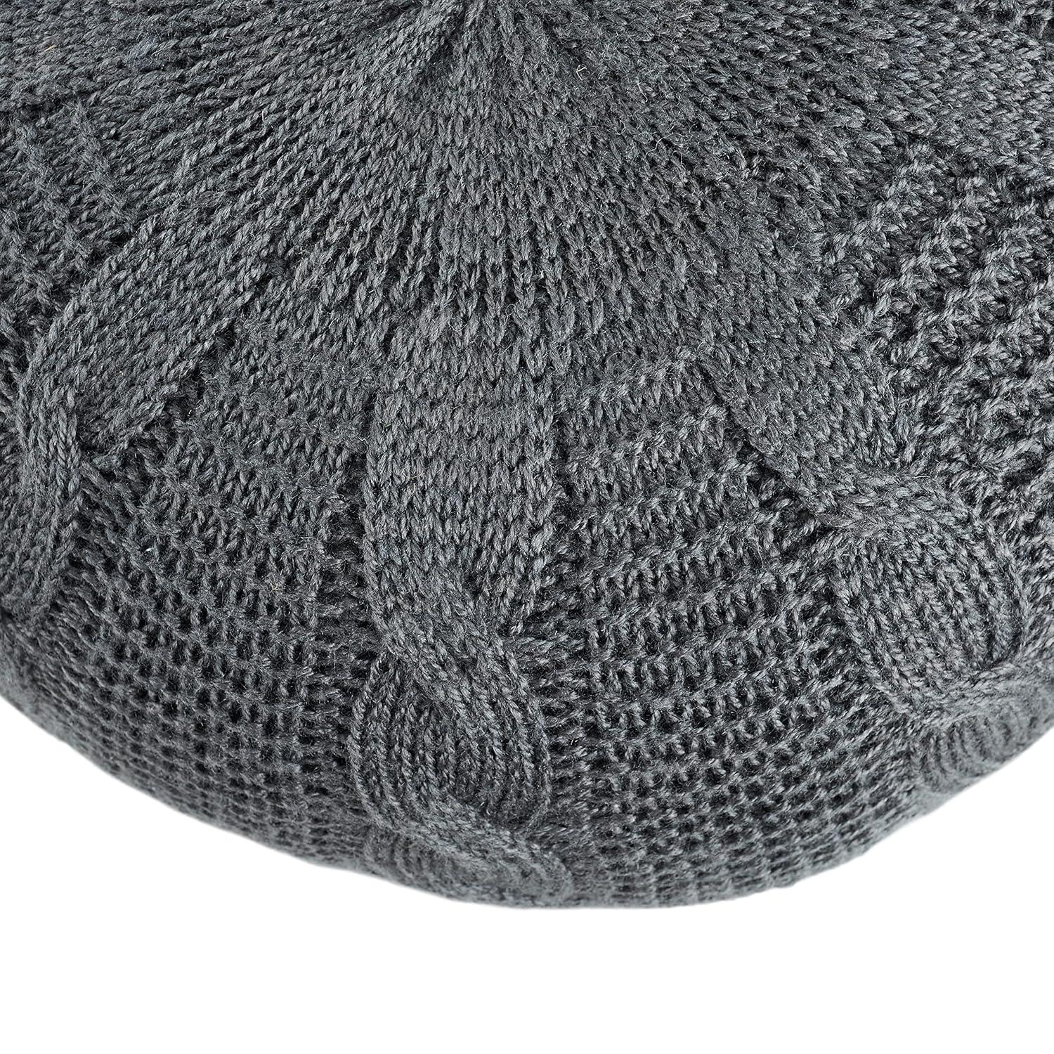 Lucille Light Blush Knit Round Pouf with Bean Filling