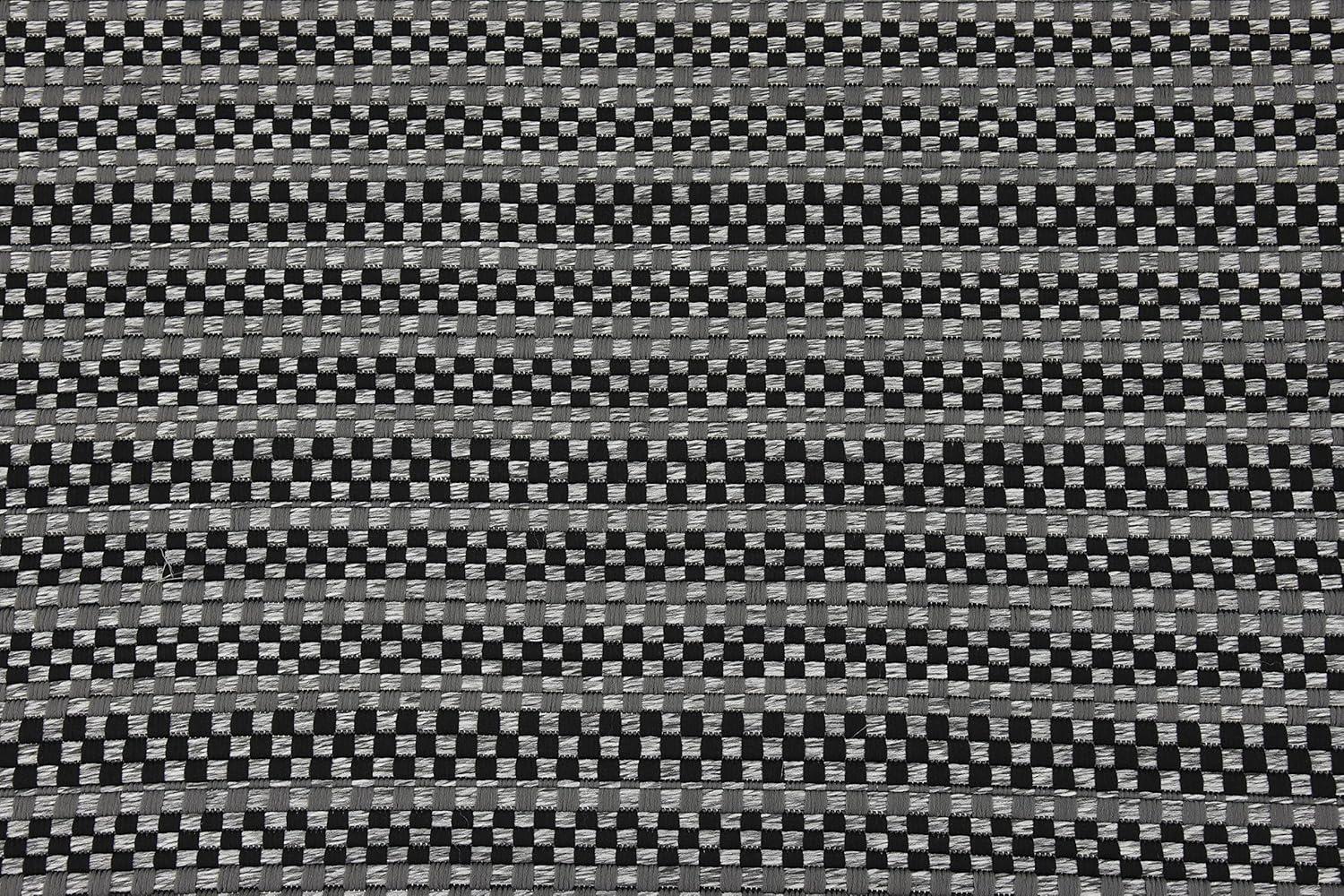 Unique Loom 6' 0 x 9' 0 Gray Outdoor Border Checkered Area Rug