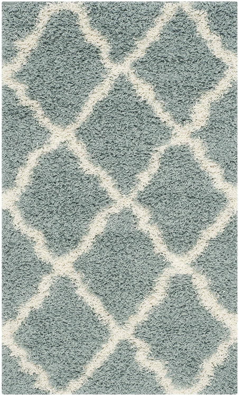 Dallas Shag SGD257 Power Loomed Indoor Accent Rug - Seafoam/Ivory - 3'x5' - Safavieh.