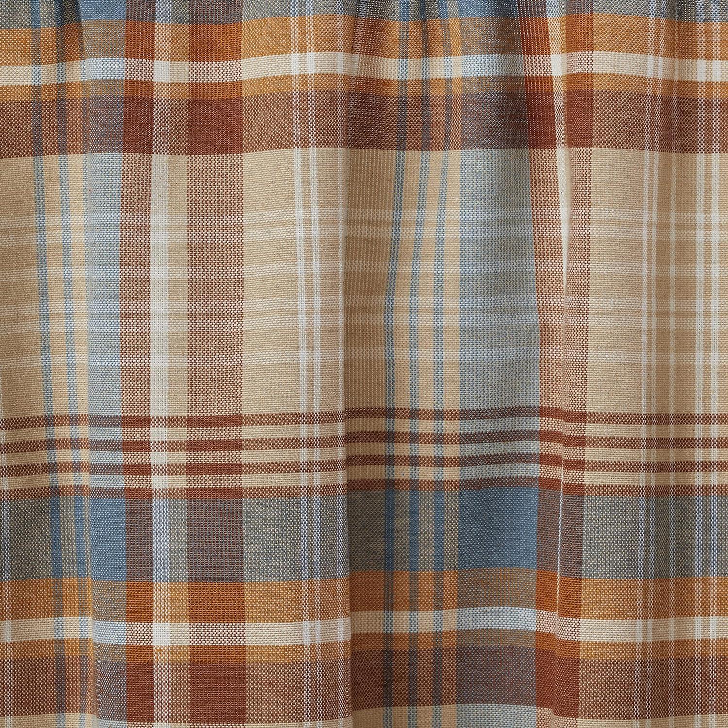 Plaid Tailored 58'' W Window Valance in