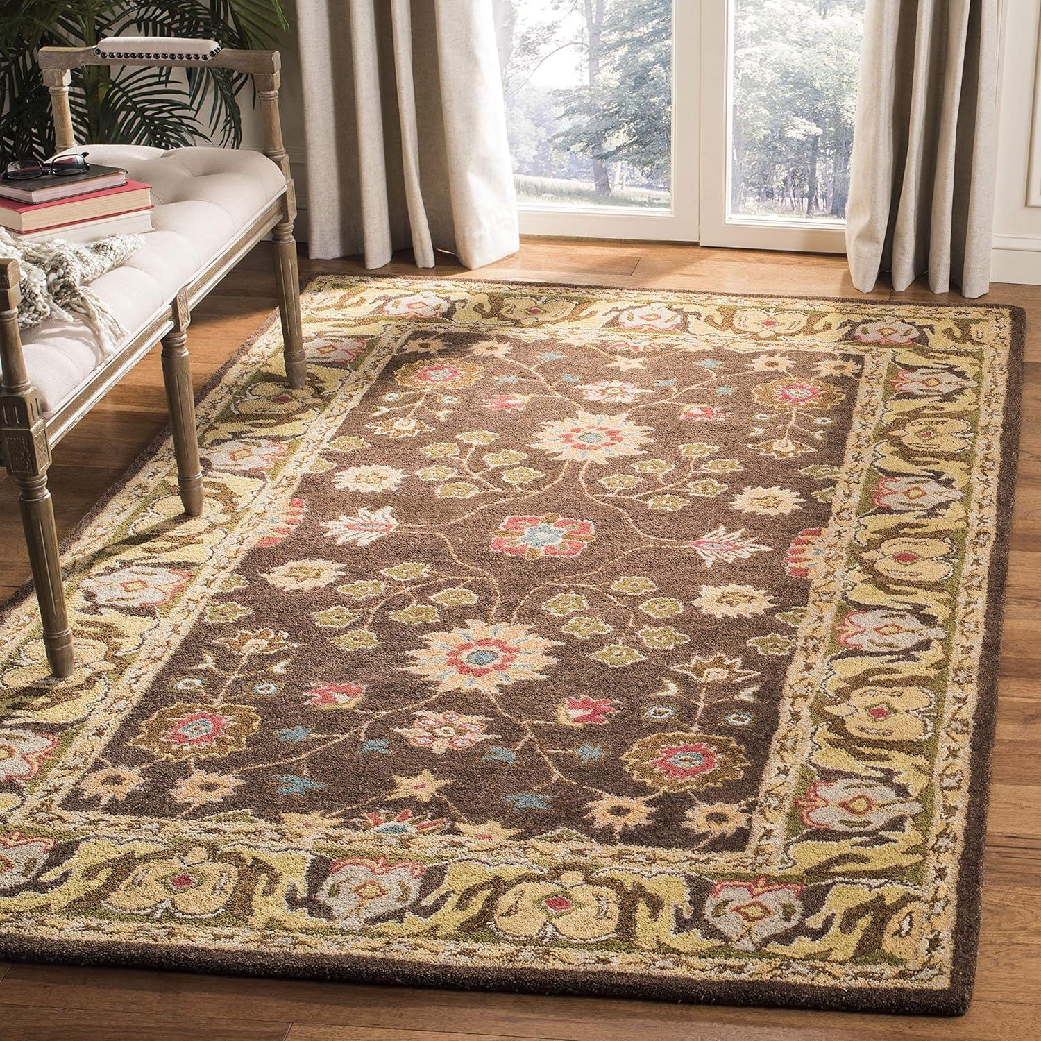 Anatolia AN562 Hand Tufted Indoor Area Rug - Brown/Gold - 4'x6' - Safavieh