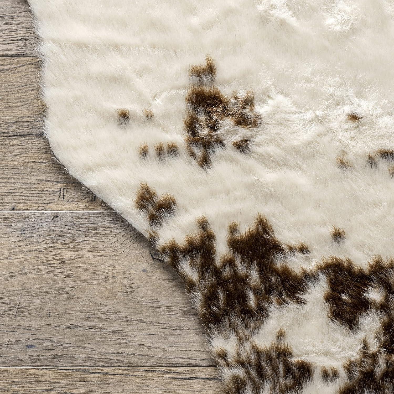 nuLOOM Marcia Machine Washable Faux Cowhide Area Rug