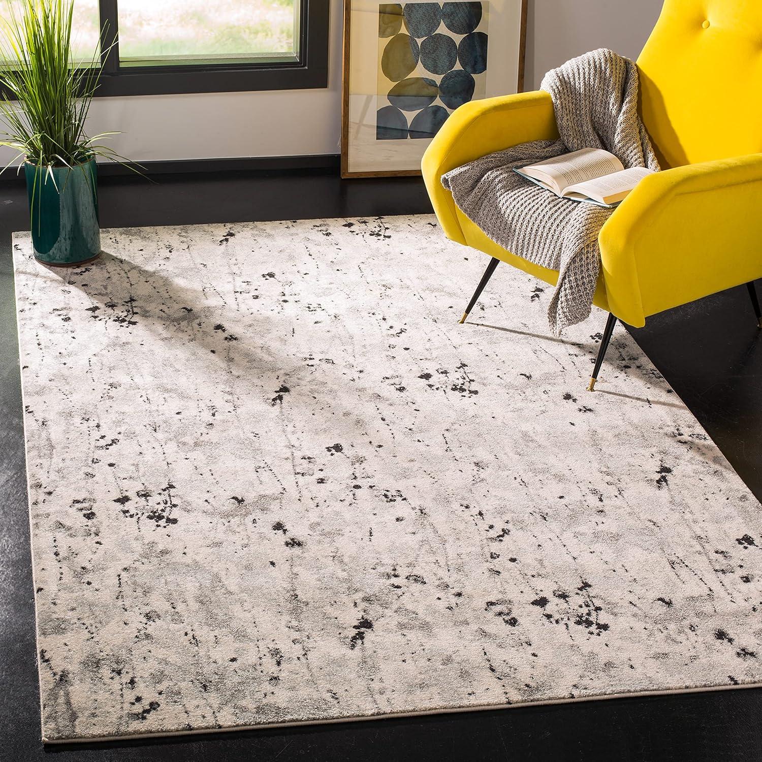 Evoke EVK284 Power Loomed Indoor Area Rug - Ivory/Grey - 4'x6' - Safavieh