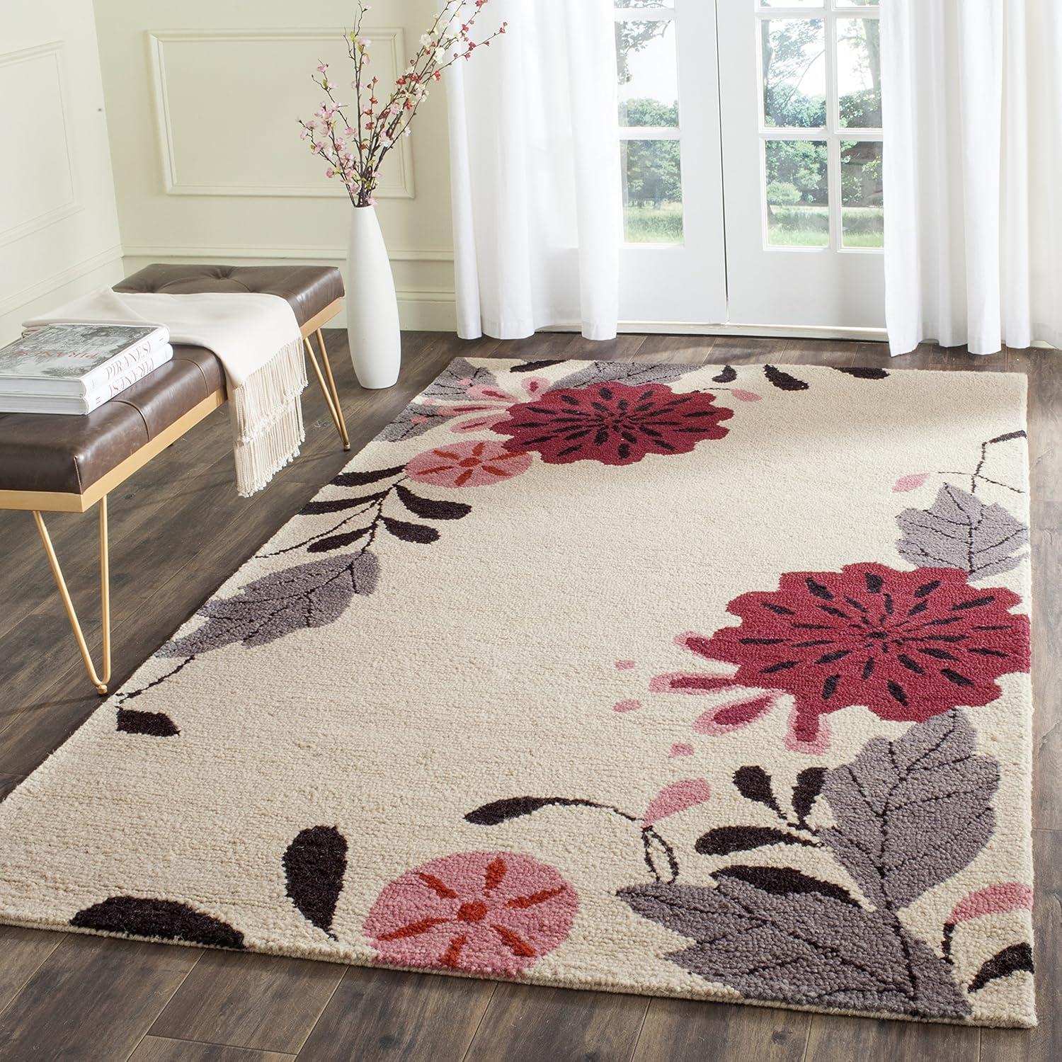 Wool Floral Indoor Rug