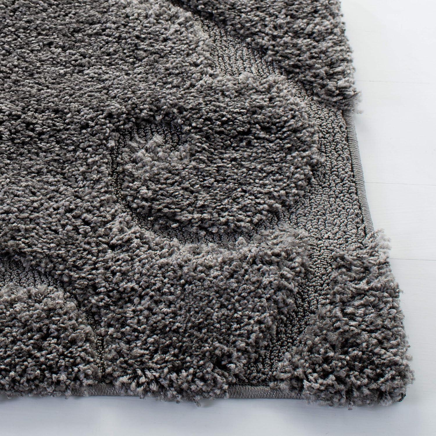Florida Shag SG455 Power Loomed Indoor Area Rug - Grey - 5'3"x7'6" - Safavieh.