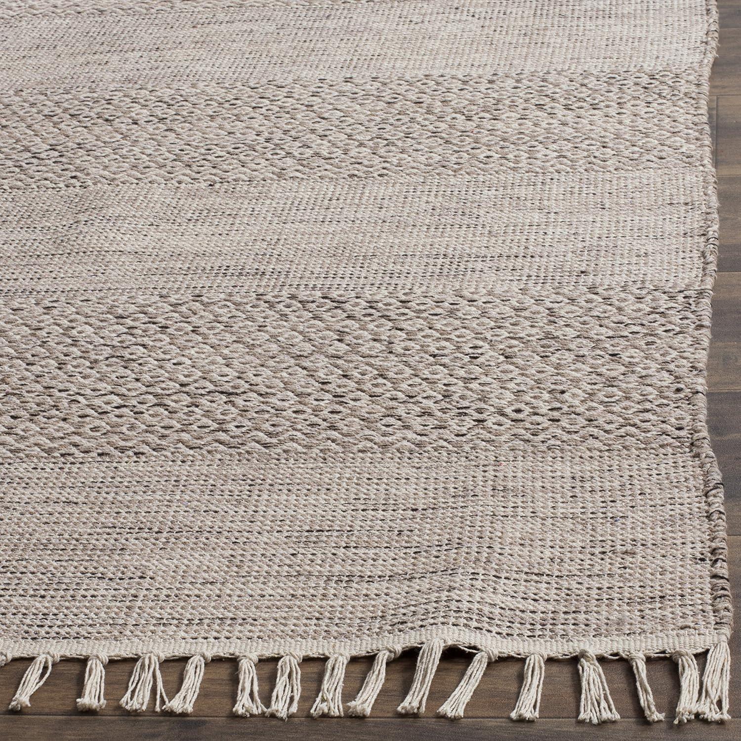 Montauk MTK330 Hand Woven Indoor Area Rug - Ivory/Steel Grey - 8'x8' - Safavieh