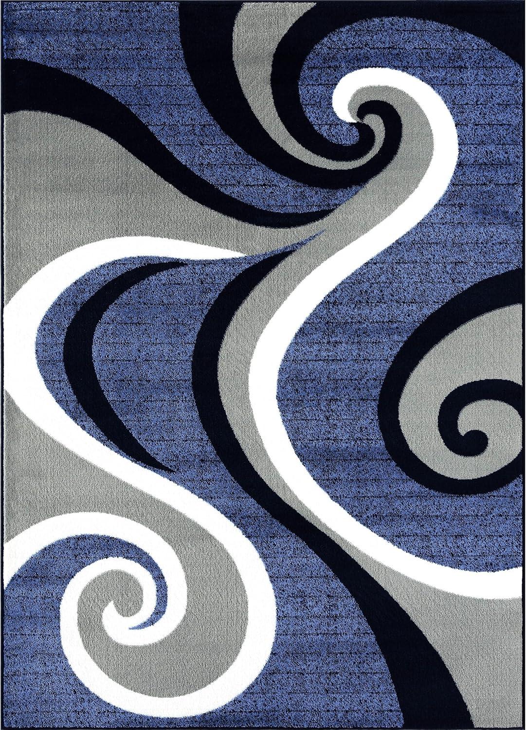 Luxe Weavers Contemporary Abstract Geometric Swirl Area Rug