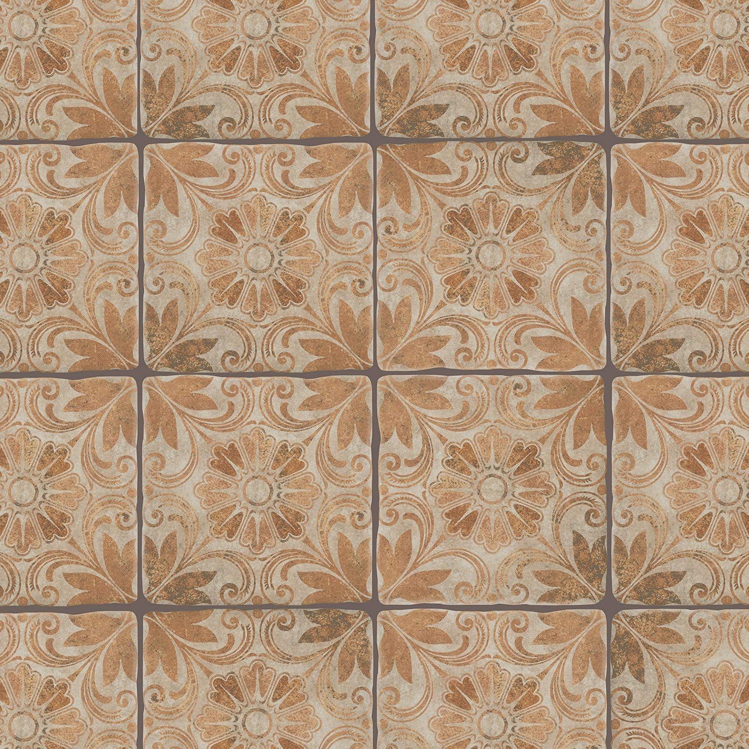 8x8 Matte Tawny and Ochre Ceramic Floor and Wall Tile