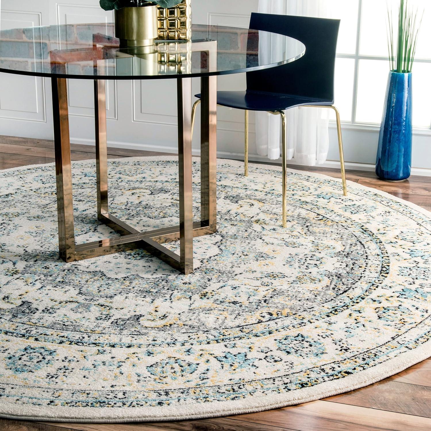 Nuloom Verona Vintage Persian Indoor Area Rug, Round 5', Grey