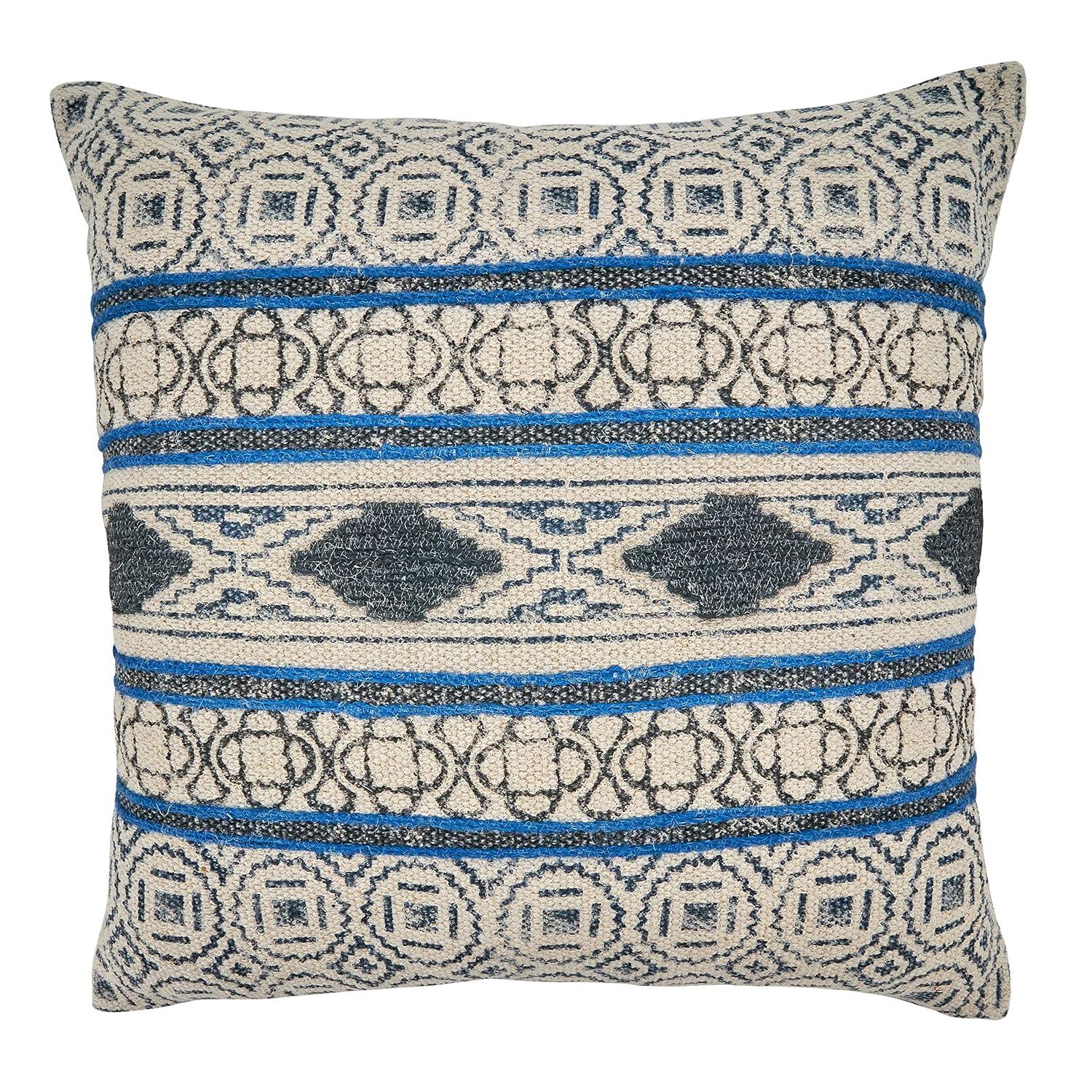 Saro Ridgewater Collection Appliqued Cotton Throw Pillow