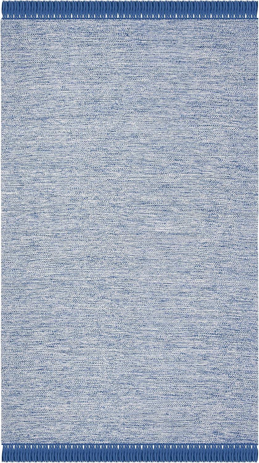 Coastal Breeze Blue Handwoven Cotton 5' x 8' Area Rug