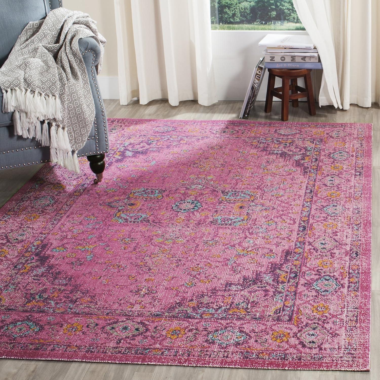 Fuchsia Traditional Rectangular 10' x 14' Area Rug