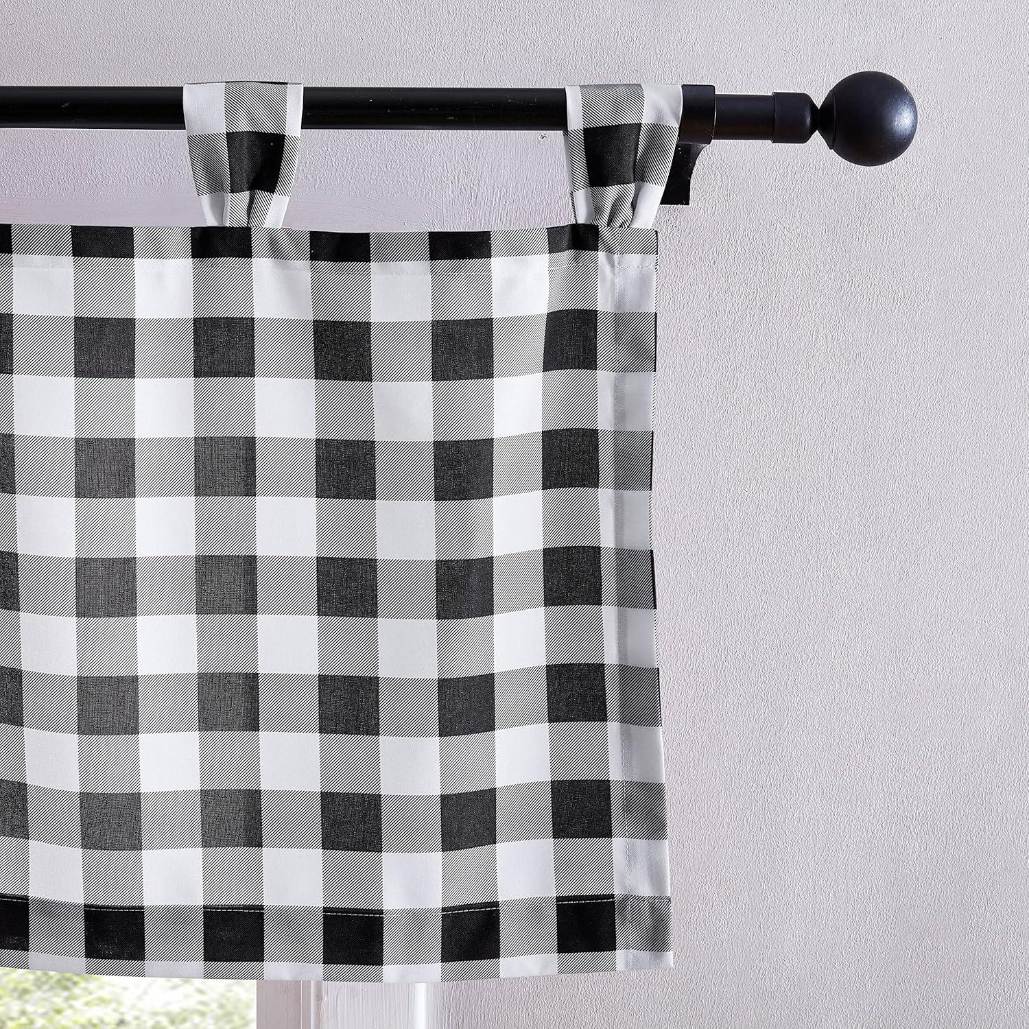 Eddie Bauer Mountain Plaid Black Tab Top Window Valance | Wayfair