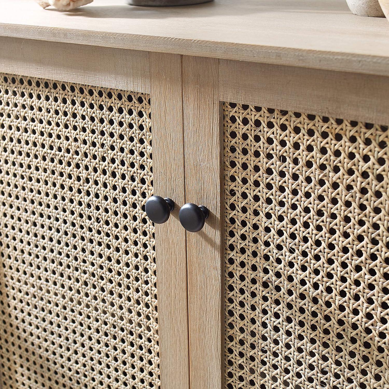 Art Leon Cane Wicker Cabinet Sideboard, Natural