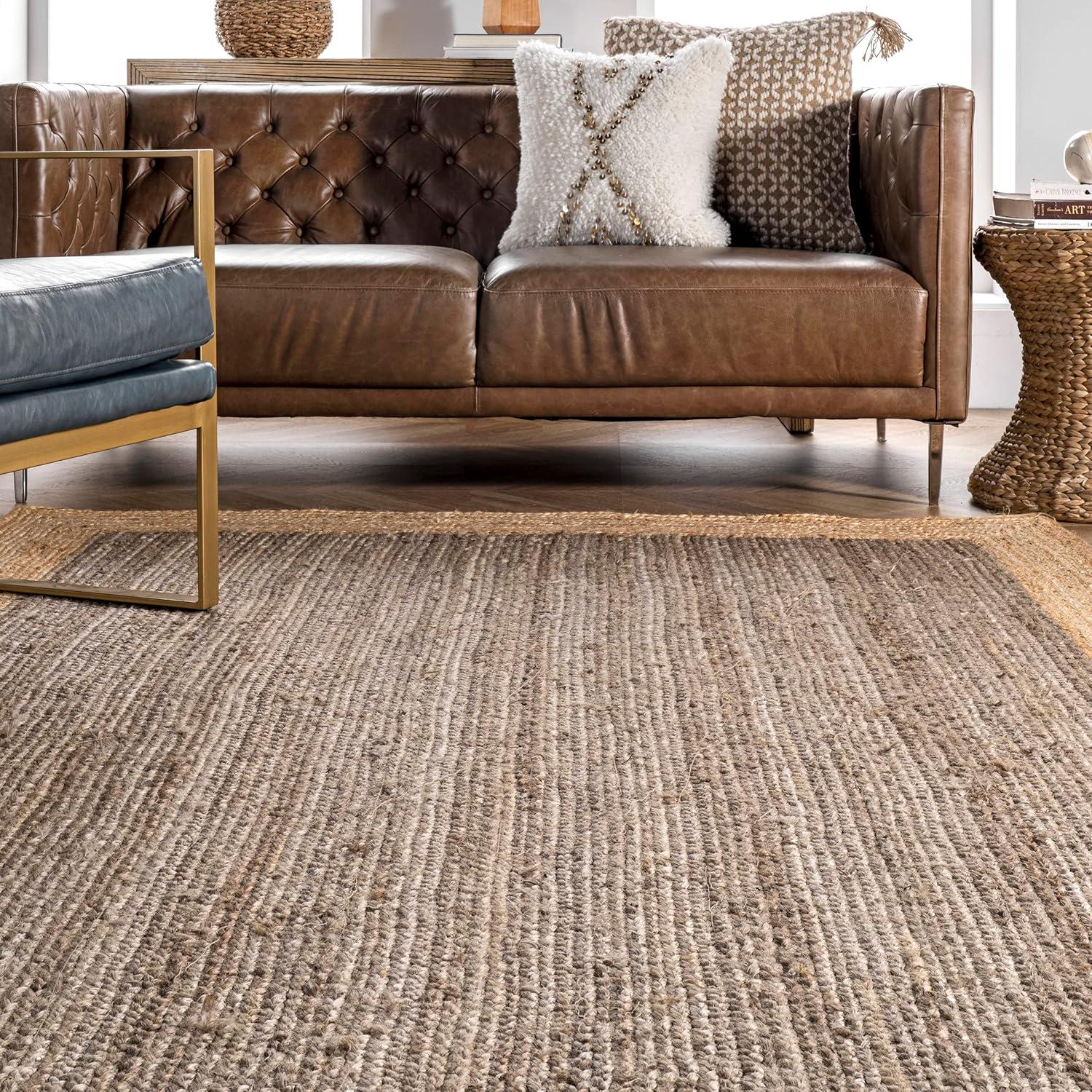 2'x3' Hand Woven Eleonora Area Rug Blue- nuLOOM: Modern Jute Runner, Low Pile, Indoor Use, Solid Pattern