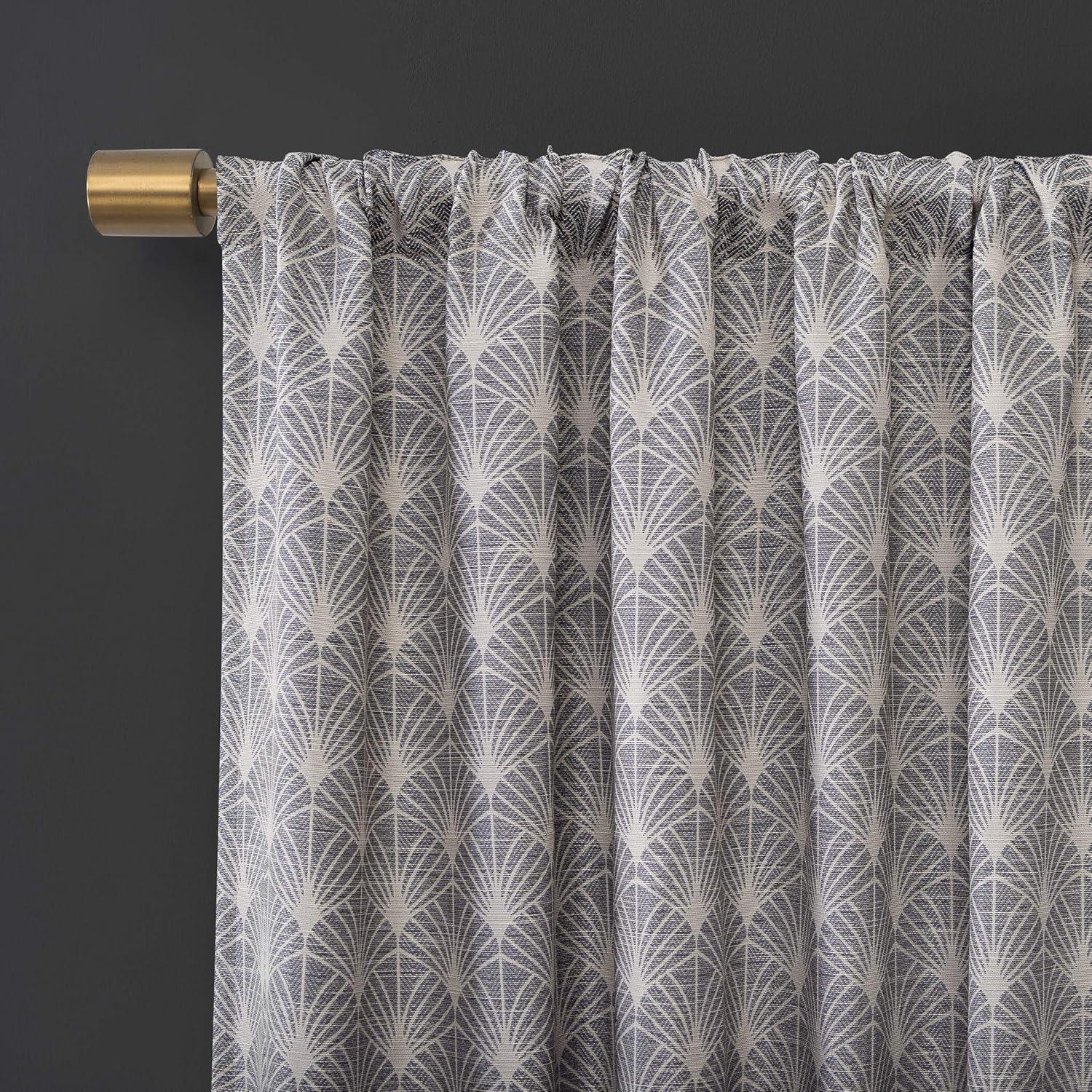 Montauk Art Deco 100% Blackout Back Tab Curtain Panel - Scott Living