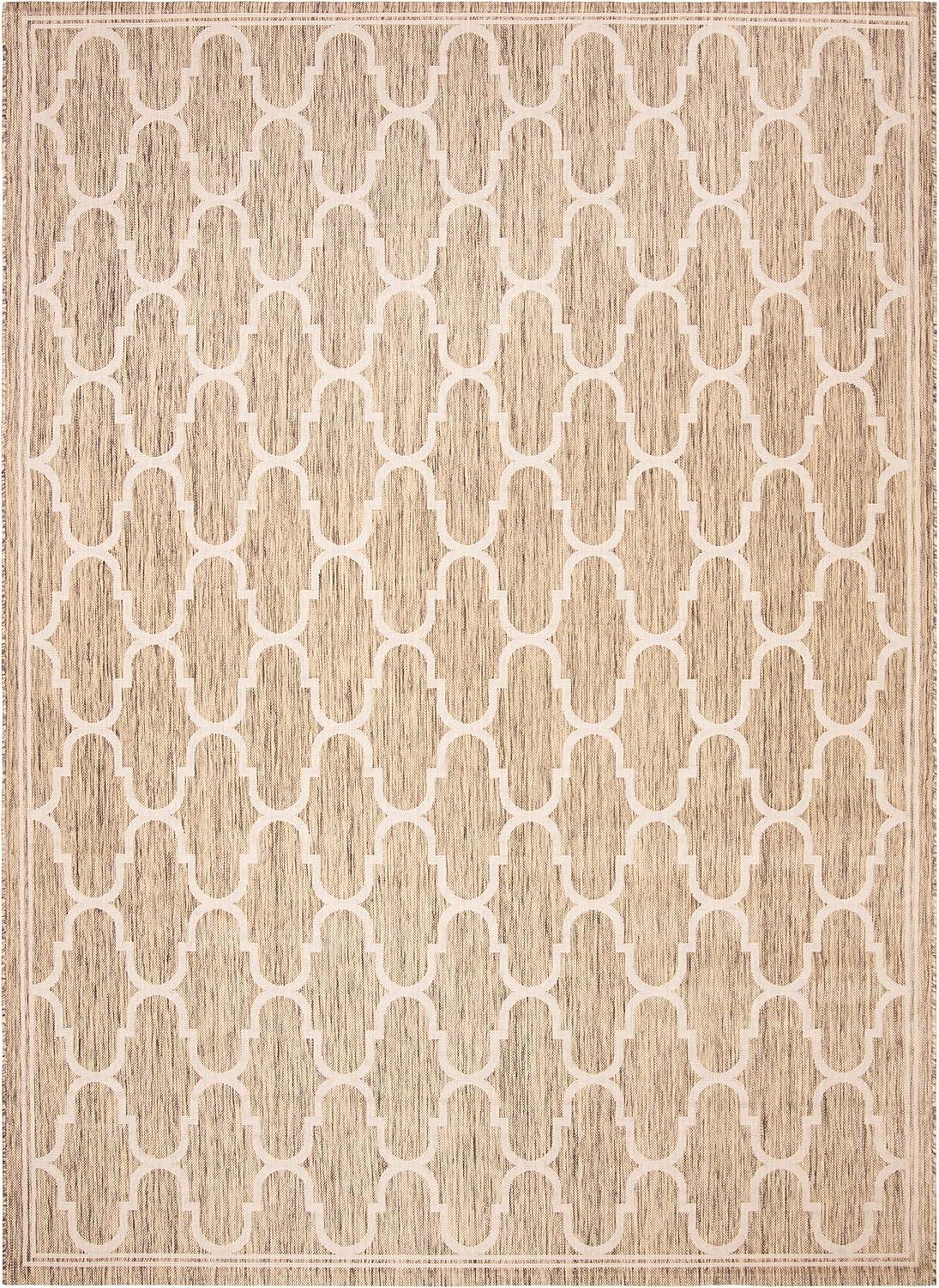 Courtyard CY6016 Power Loomed Indoor and Outdoor Area Rug - Brown/Beige - 8'x11' - Safavieh