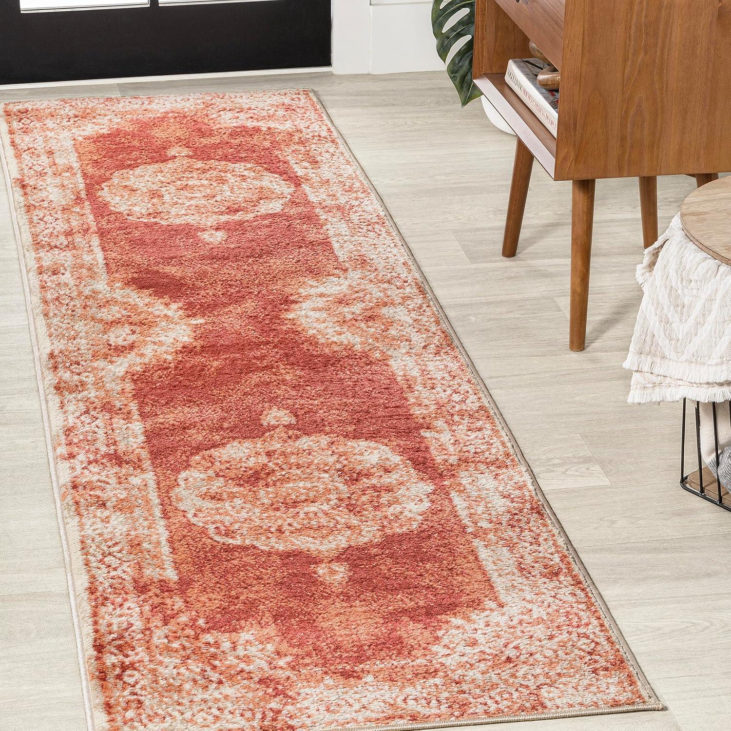 JONATHAN Y Rosalia Cottage Medallion Peach/Ivory 3 ft. x 5 ft. Area Rug