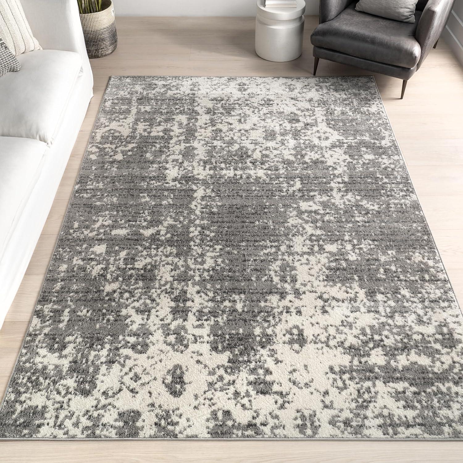 Nuloom Deedra Abstract 7x9 Indoor Area Rug for Living Room Bedroom Dining Room Kitchen, Grey/Ivory
