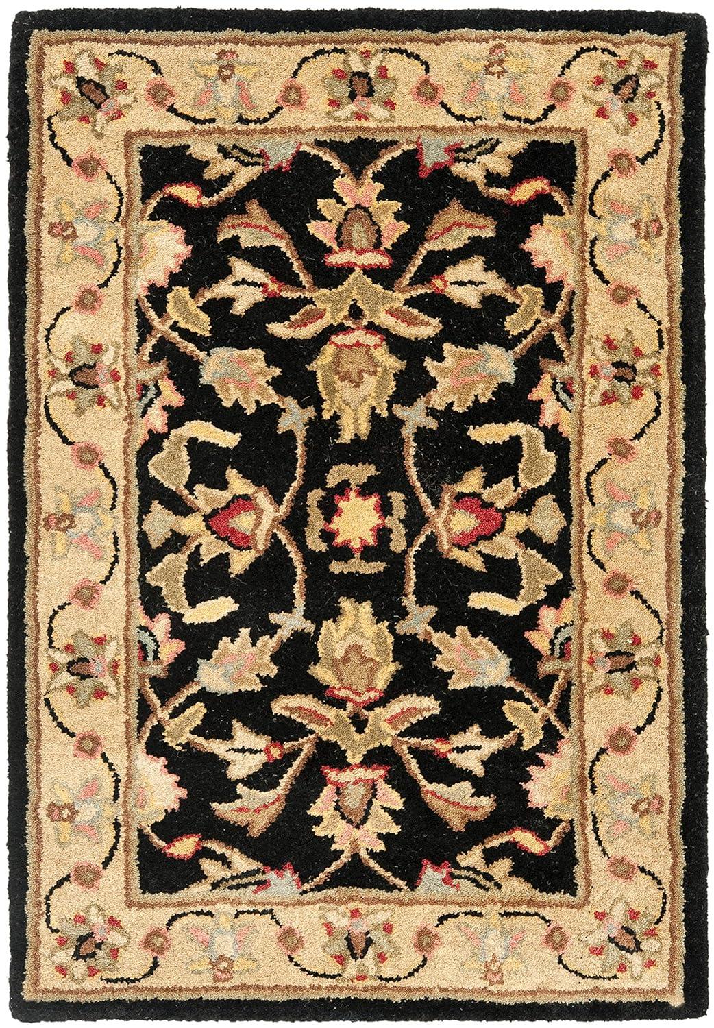 Heritage HG957 Handmade Area Rug - 4'x6' - Black/Beige - Safavieh