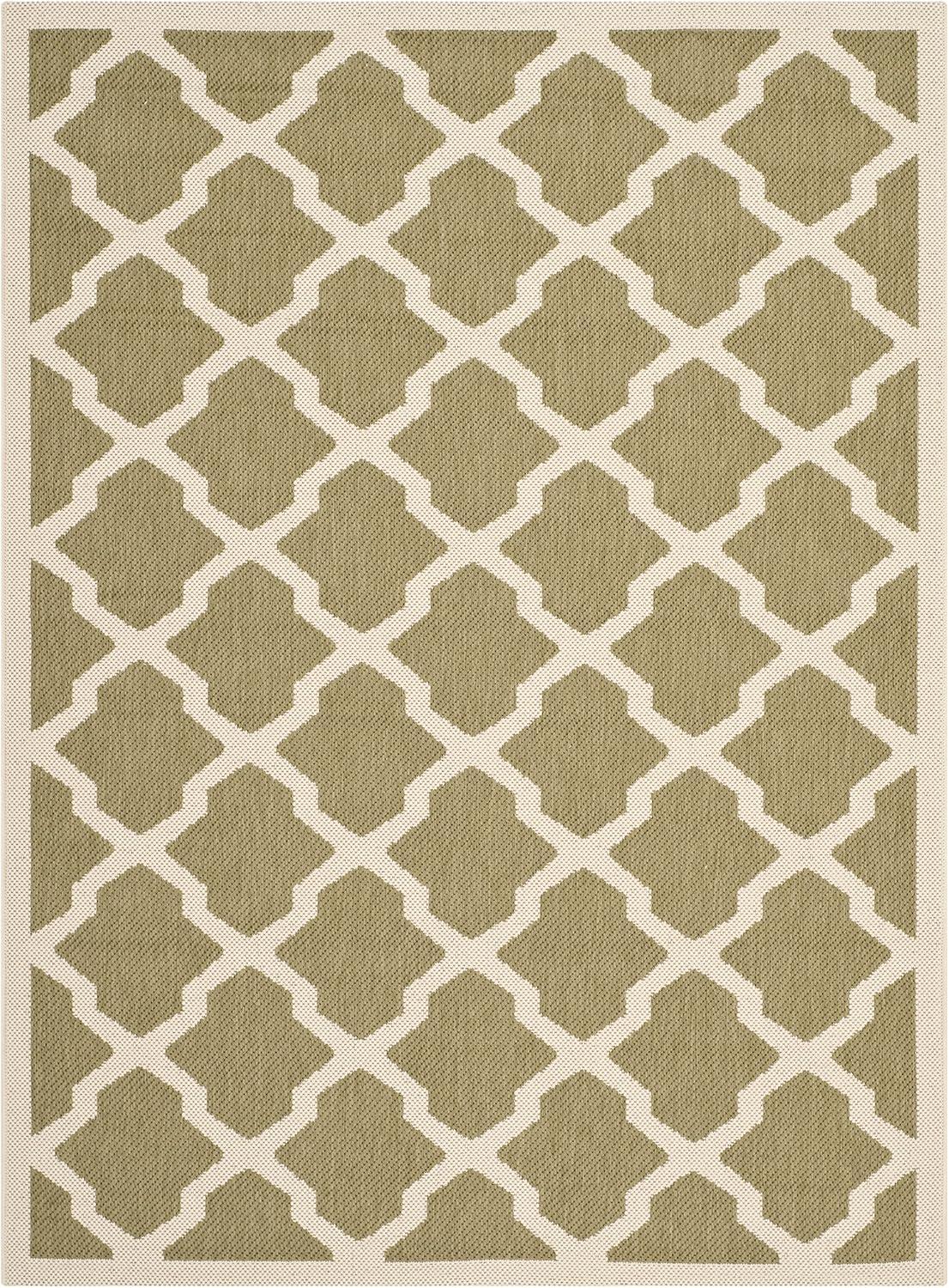 Courtyard CY6903 Power Loomed Indoor and Outdoor Area Rug - Green/Beige - 4'x5'7" - Safavieh