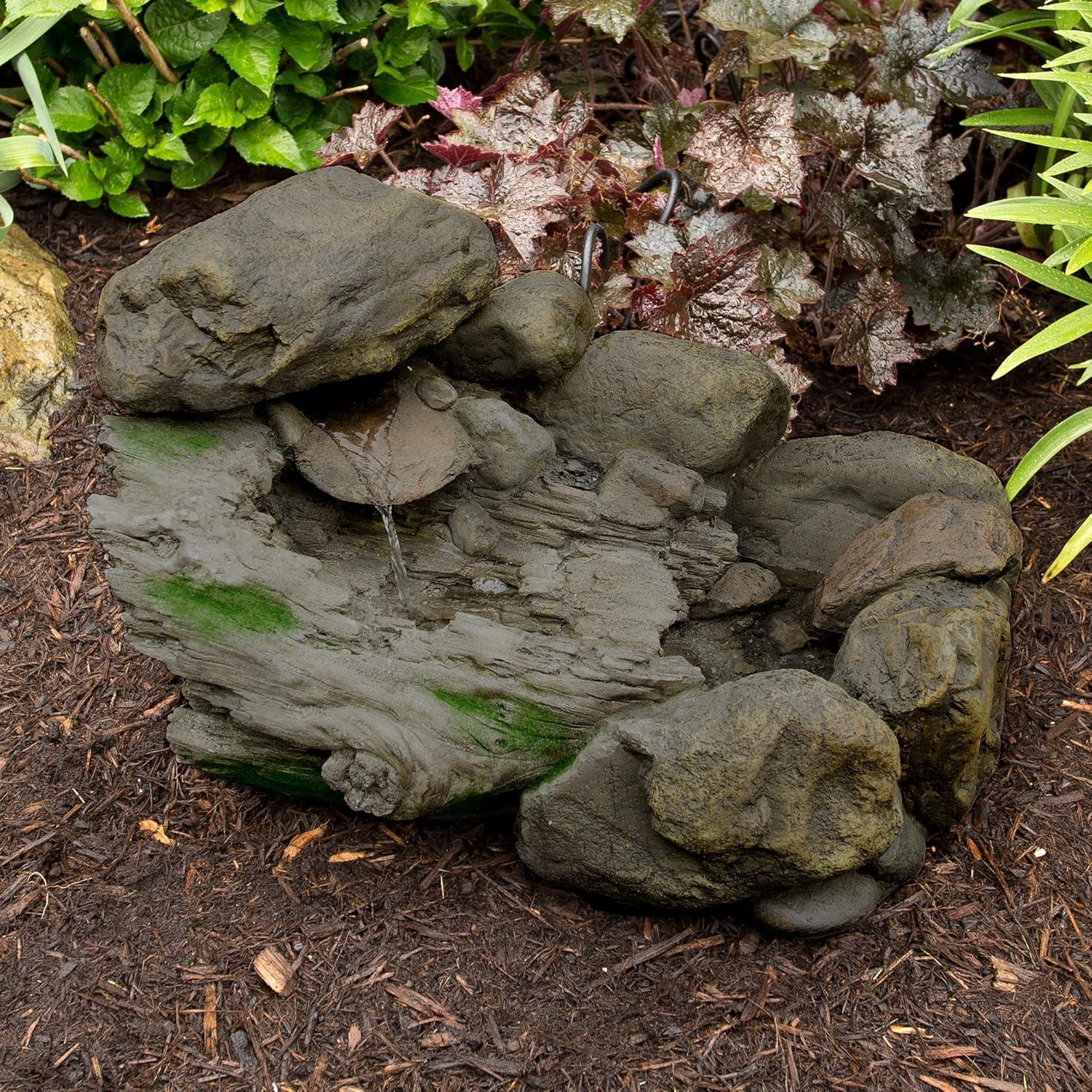 Rustic Polyresin Stone Waterfall Outdoor Fountain