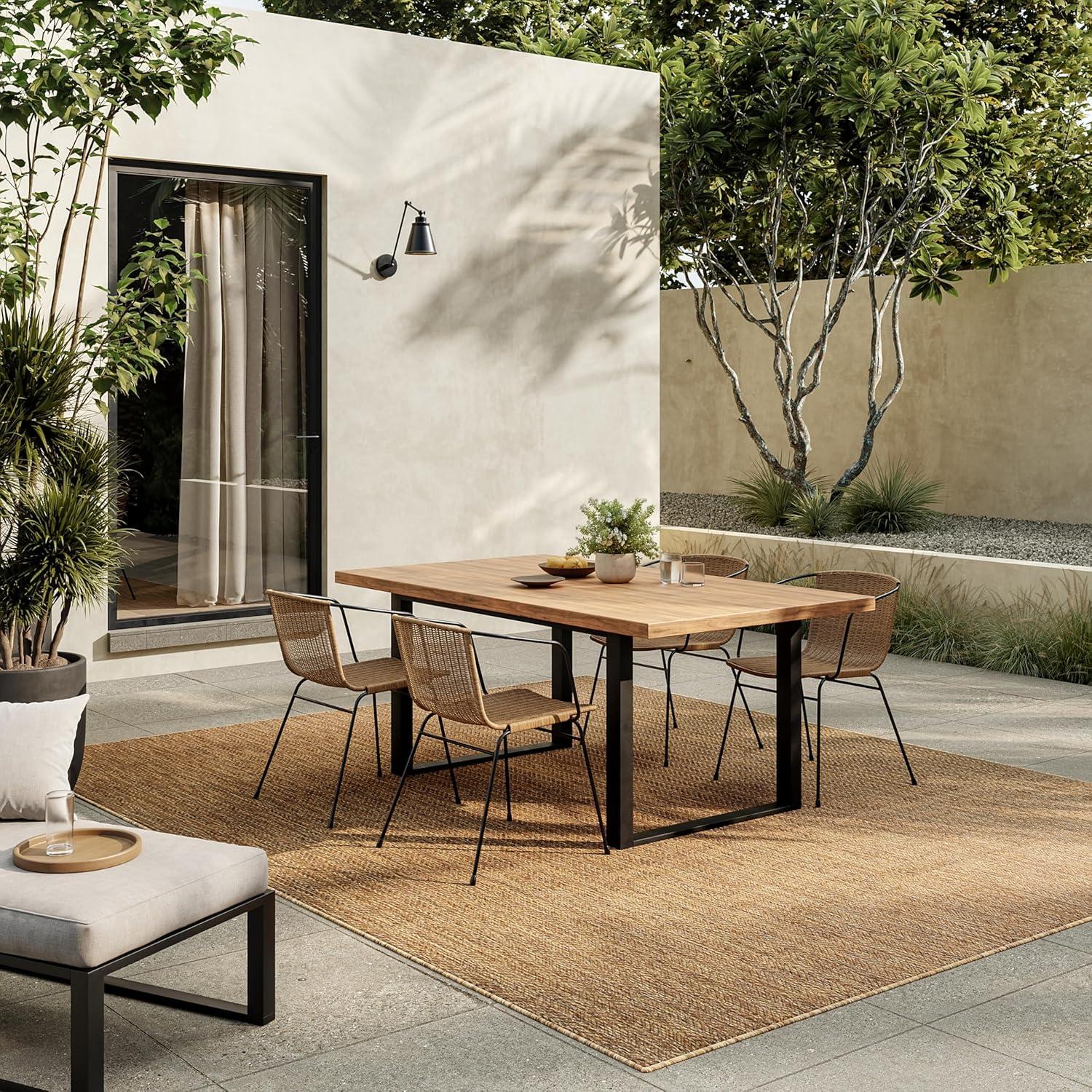Nourison Horizon Indoor/Outdoor 8' x 10' Natural Modern Chevron Flatweave Rug