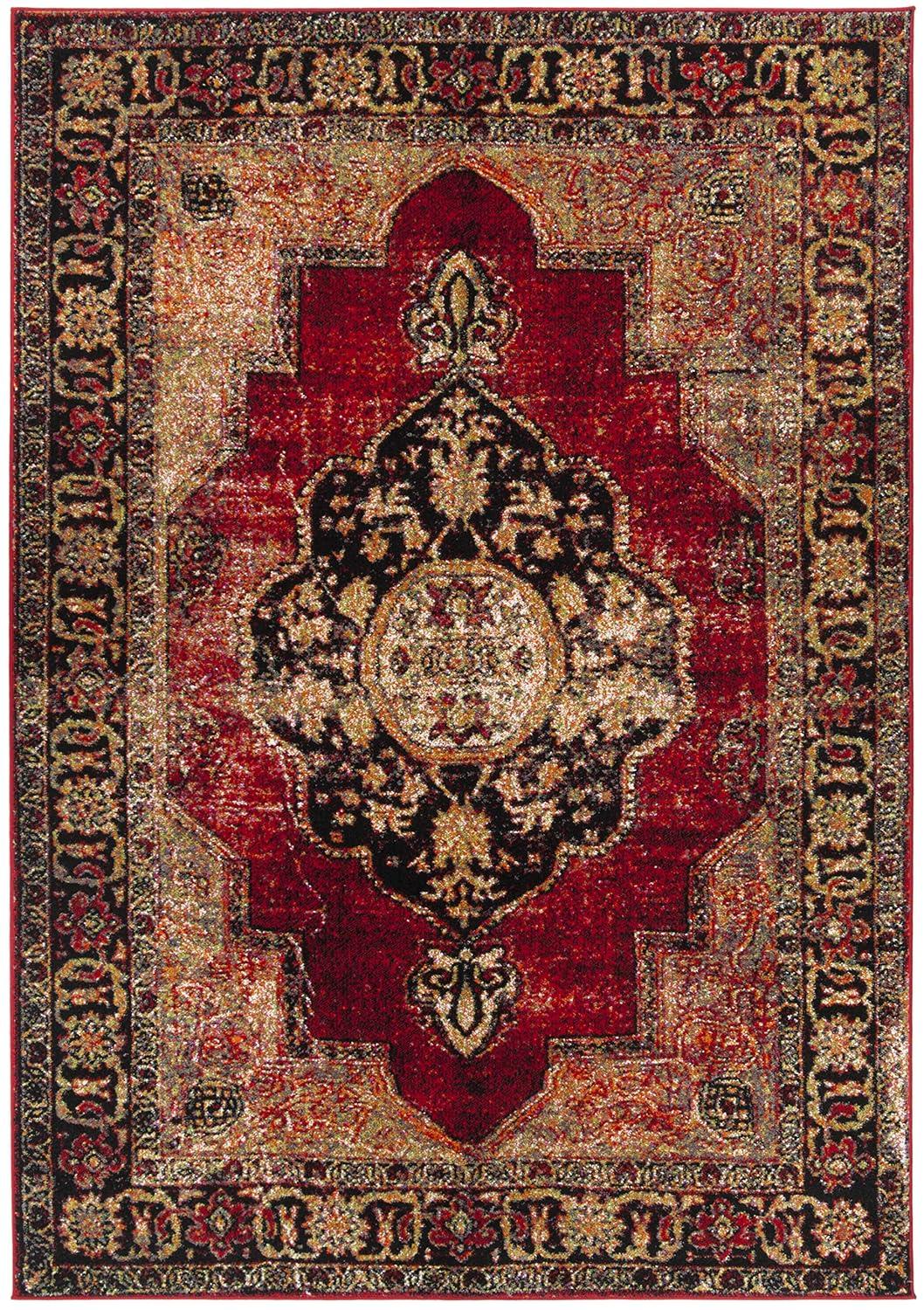 Vintage Hamadan VTH219 Power Loomed Indoor Area Rug - Red/Multi - 5'3"x7'6" - Safavieh