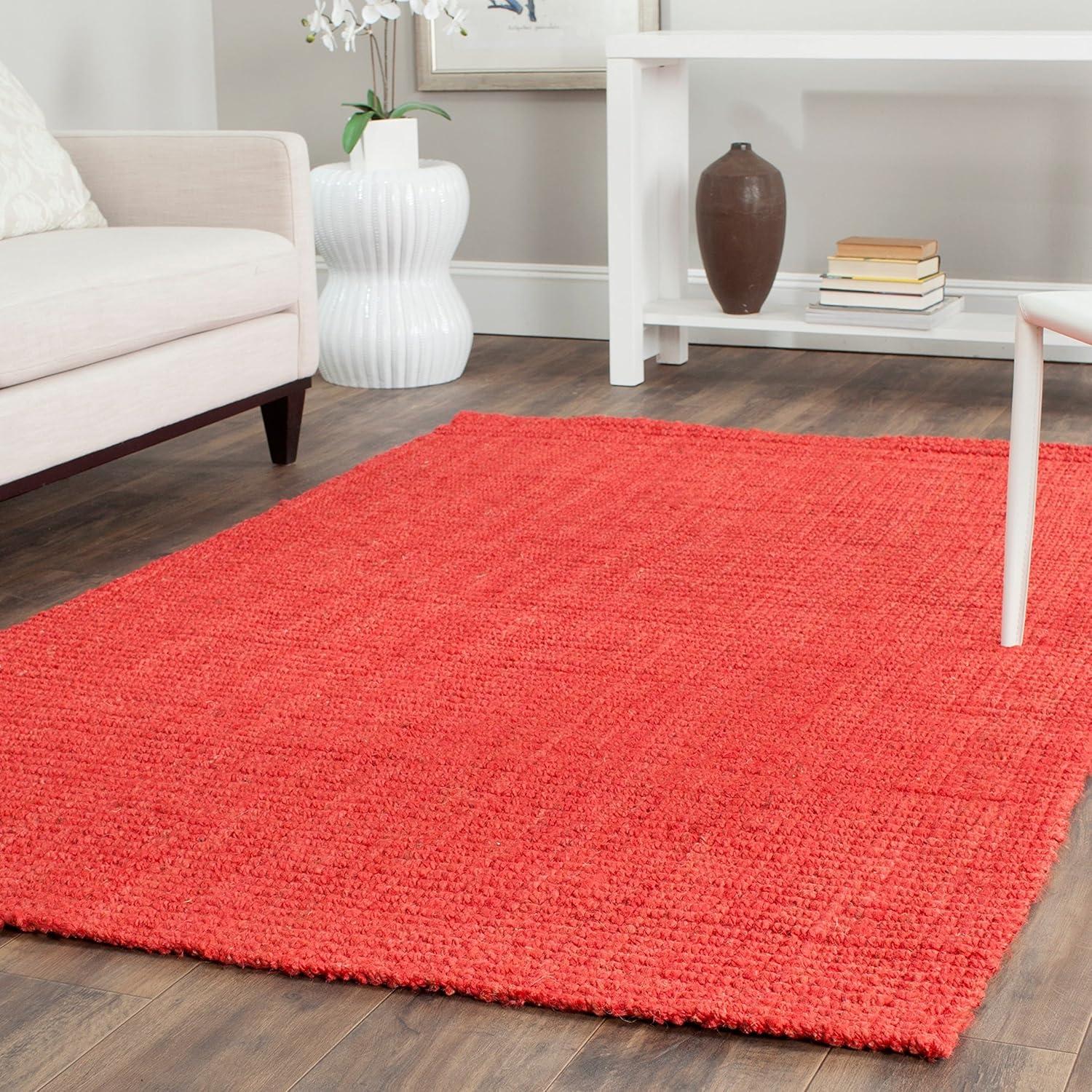 Natural Fiber NF730 Hand Woven Indoor Area Rug - Red - 4'x4' - Safavieh