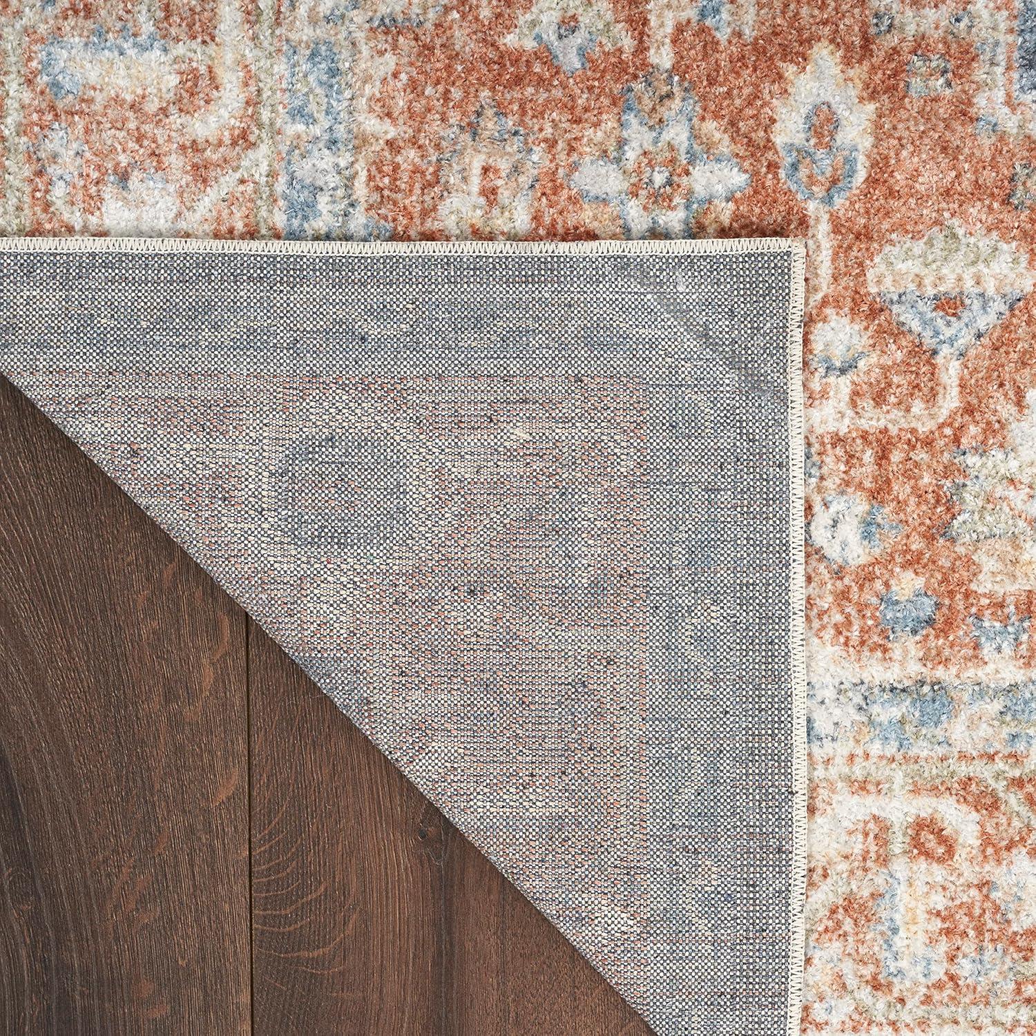 Nourison Astra Machine Washable Vintage Persian Indoor Rug Denim Multi 5'3" x 7'