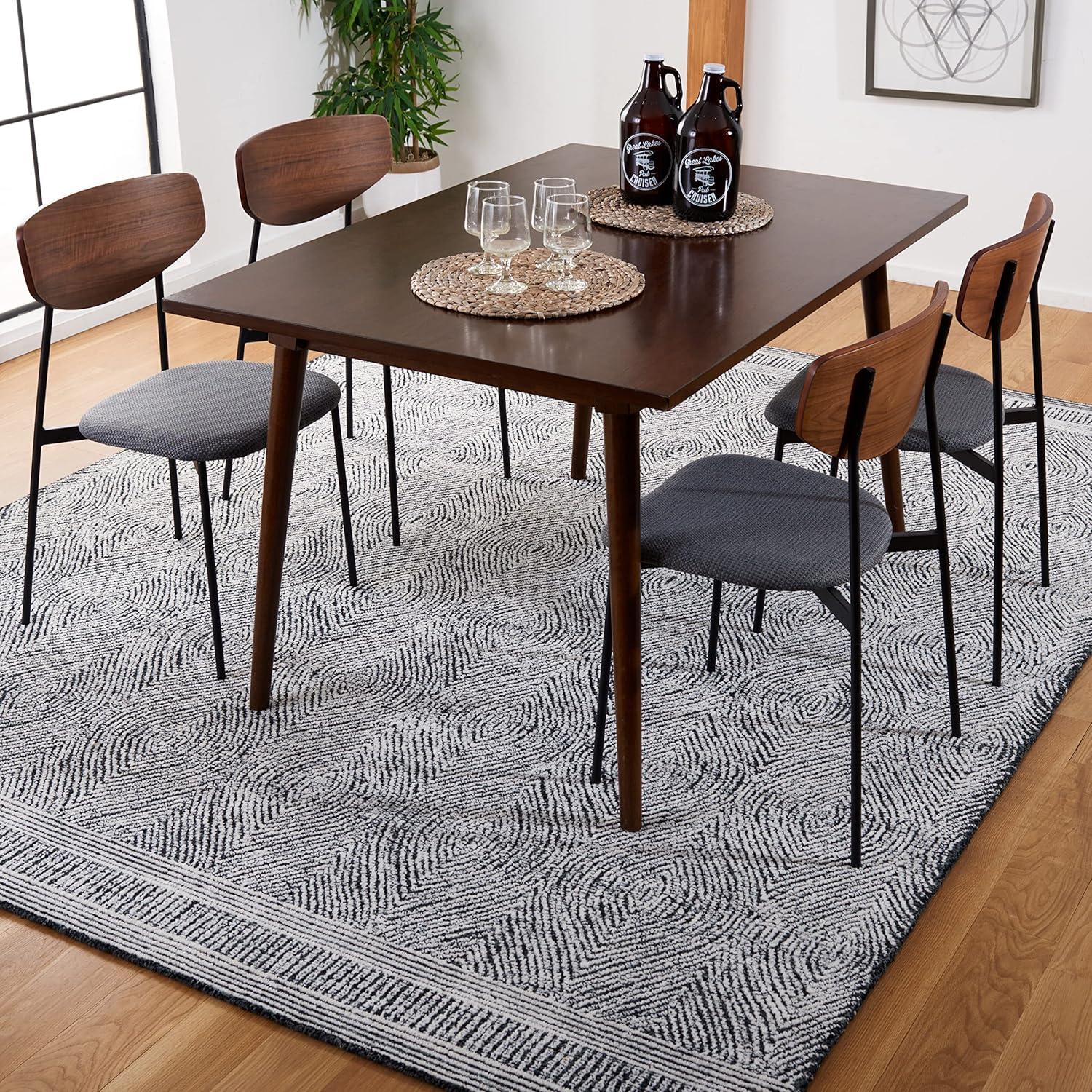 Abstract ABT340 Handmade Indoor Area Rug - Ivory/Charcoal - 6'x9' - Safavieh